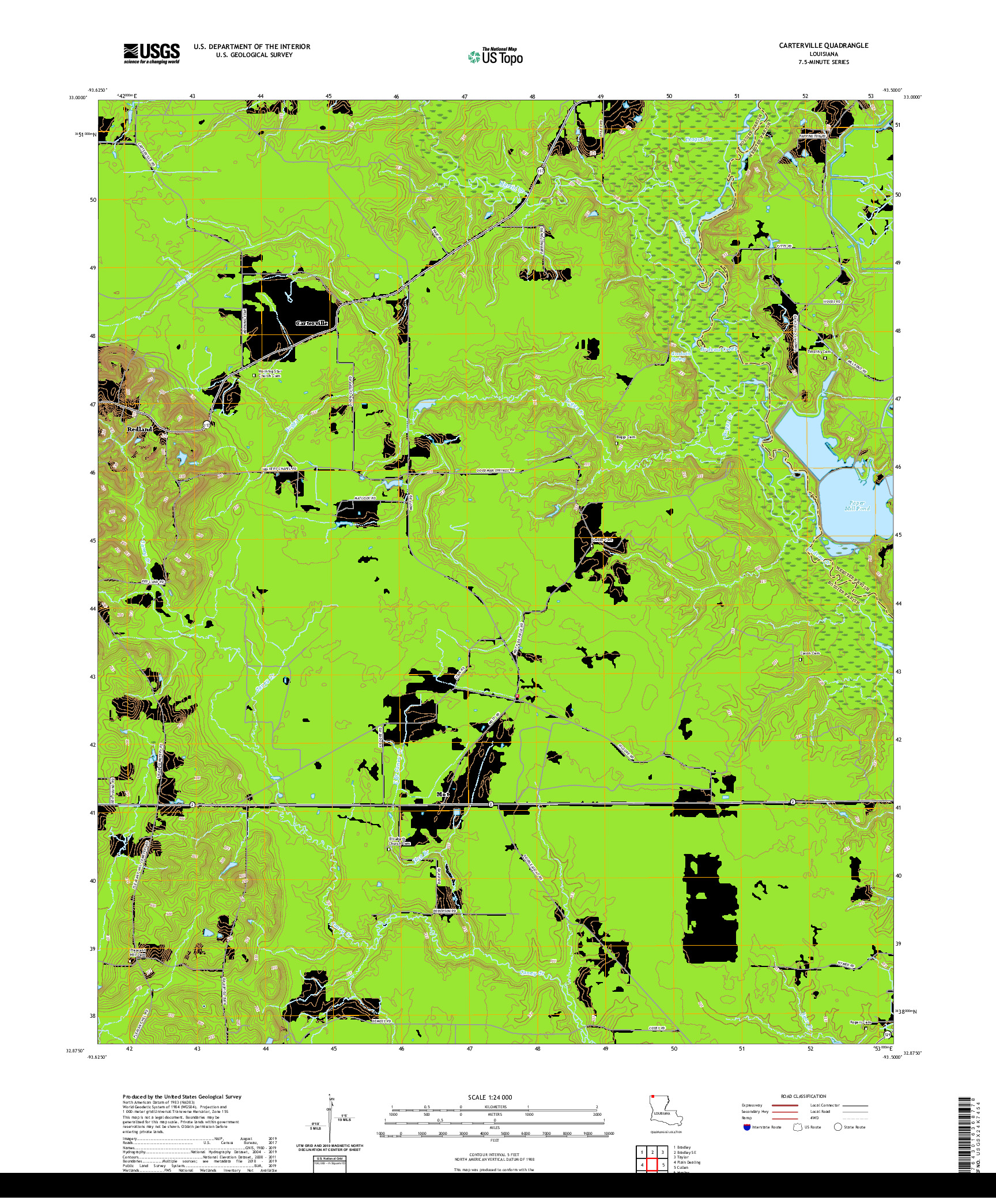 USGS US TOPO 7.5-MINUTE MAP FOR CARTERVILLE, LA 2020