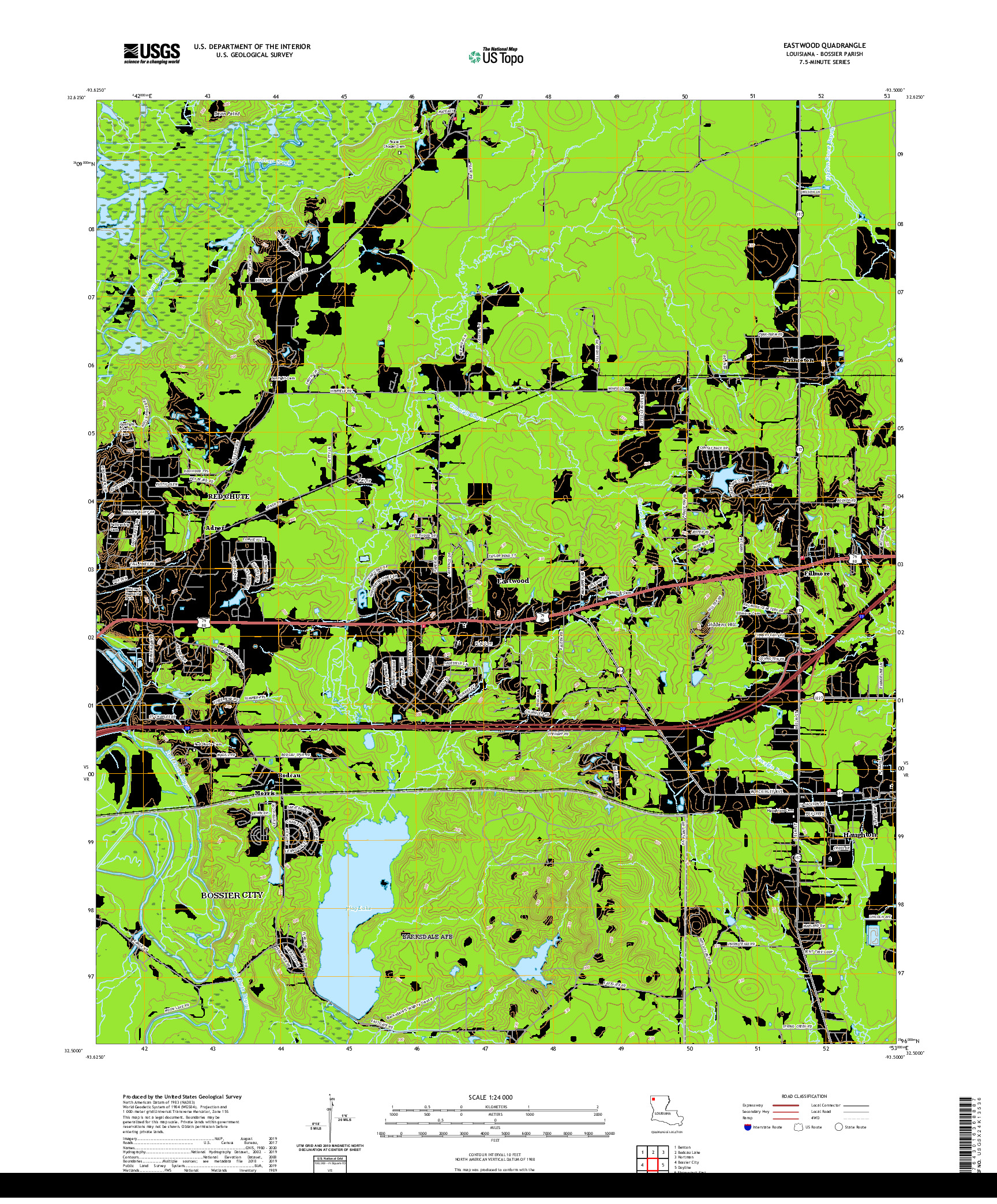 USGS US TOPO 7.5-MINUTE MAP FOR EASTWOOD, LA 2020