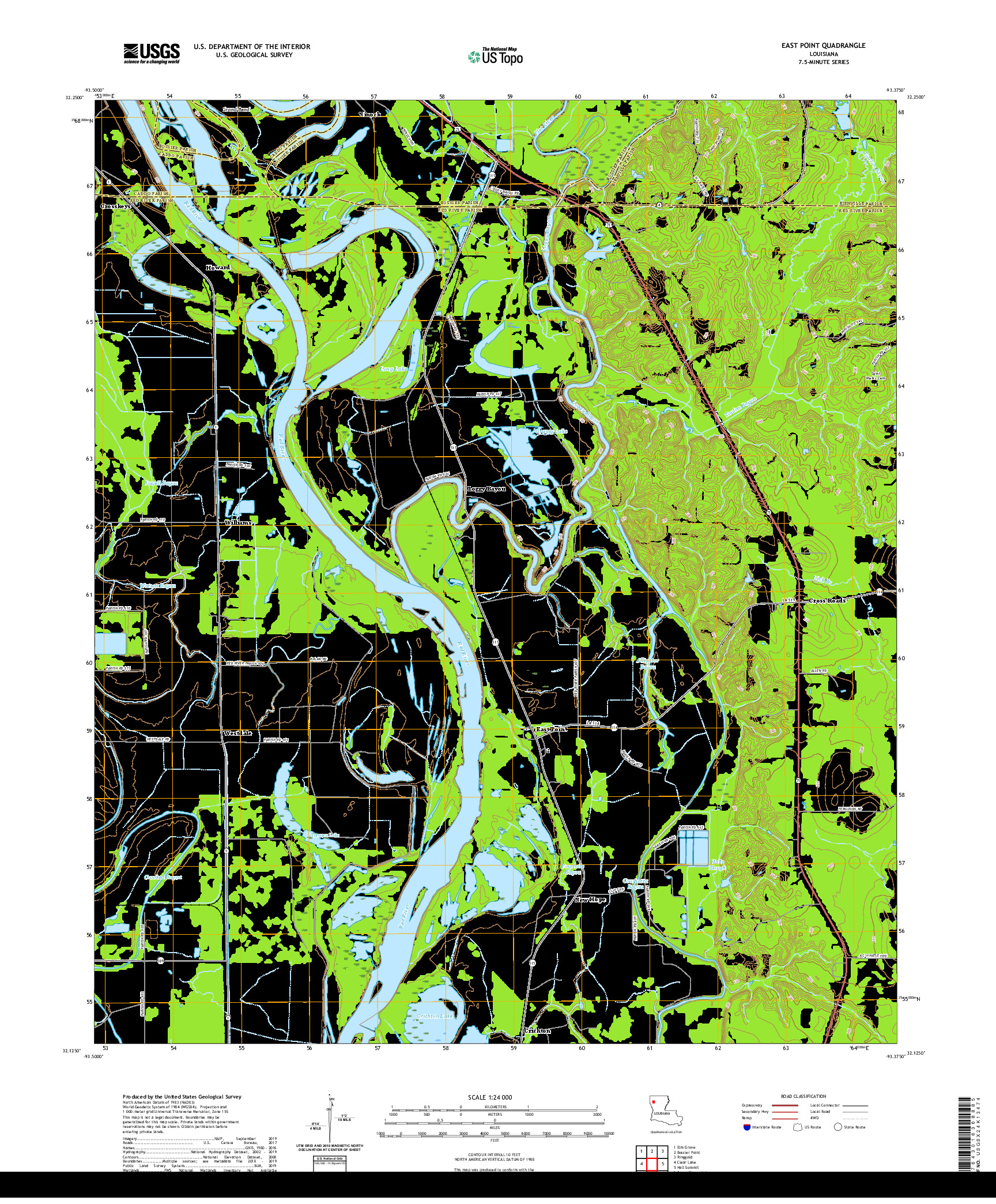 USGS US TOPO 7.5-MINUTE MAP FOR EAST POINT, LA 2020