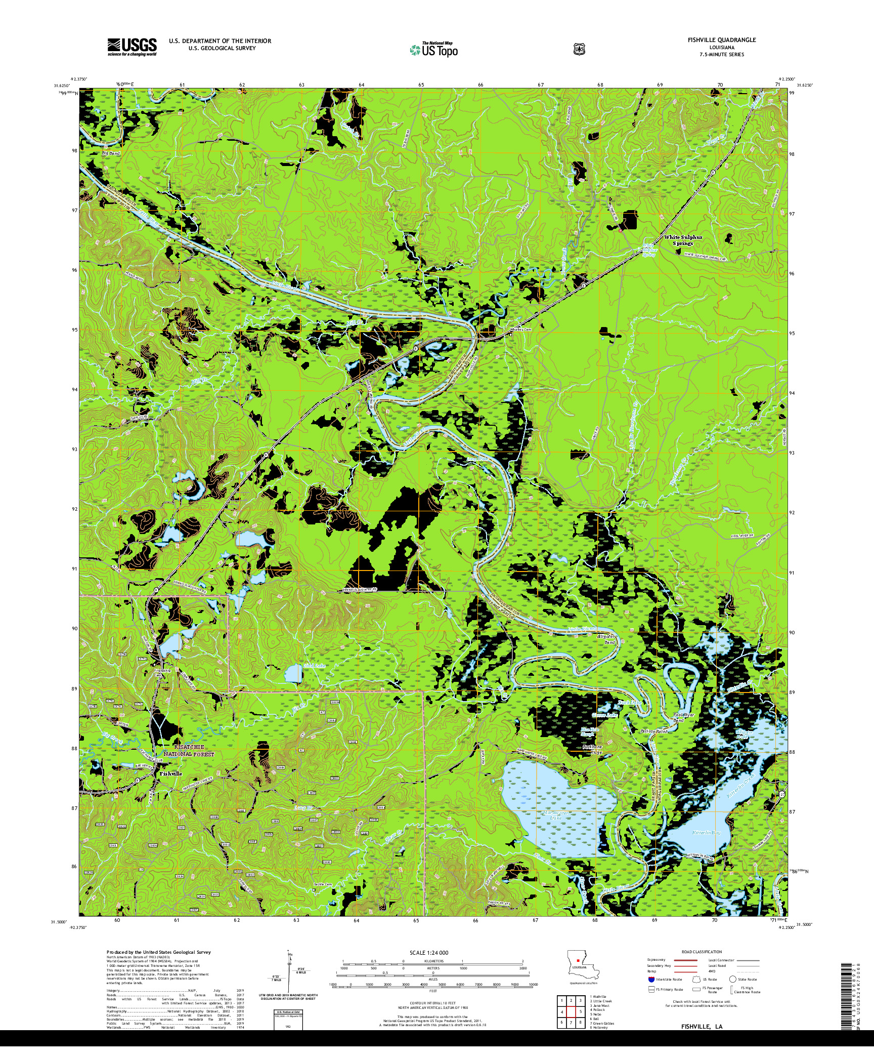 USGS US TOPO 7.5-MINUTE MAP FOR FISHVILLE, LA 2020