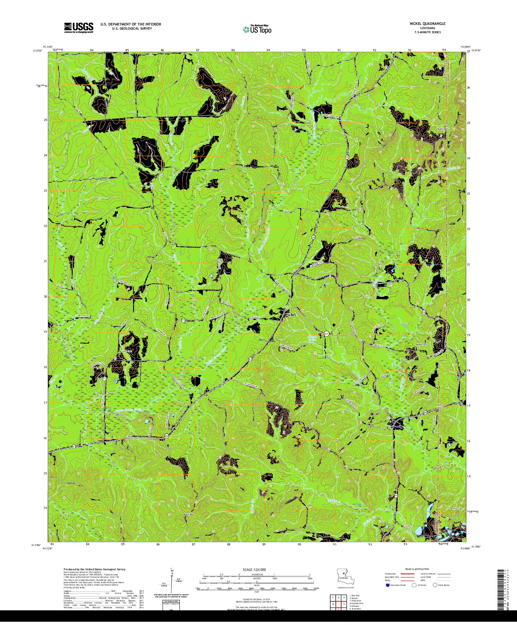 USGS US TOPO 7.5-MINUTE MAP FOR NICKEL, LA 2020