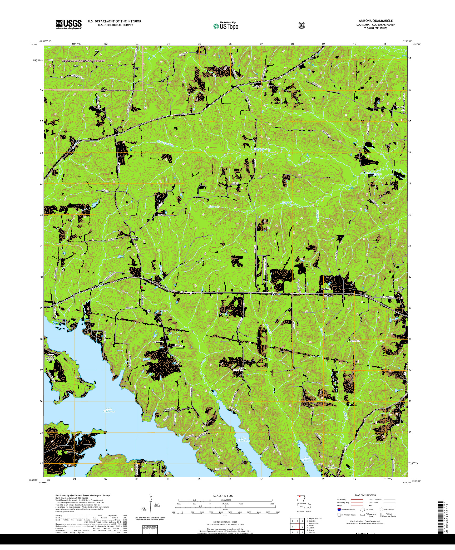 USGS US TOPO 7.5-MINUTE MAP FOR ARIZONA, LA 2020
