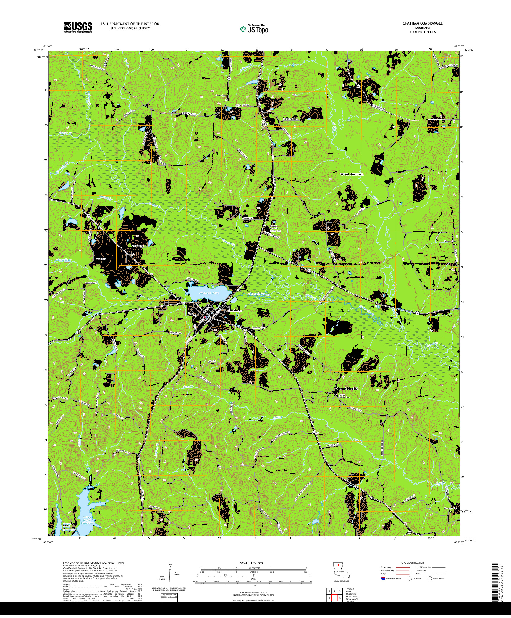 USGS US TOPO 7.5-MINUTE MAP FOR CHATHAM, LA 2020