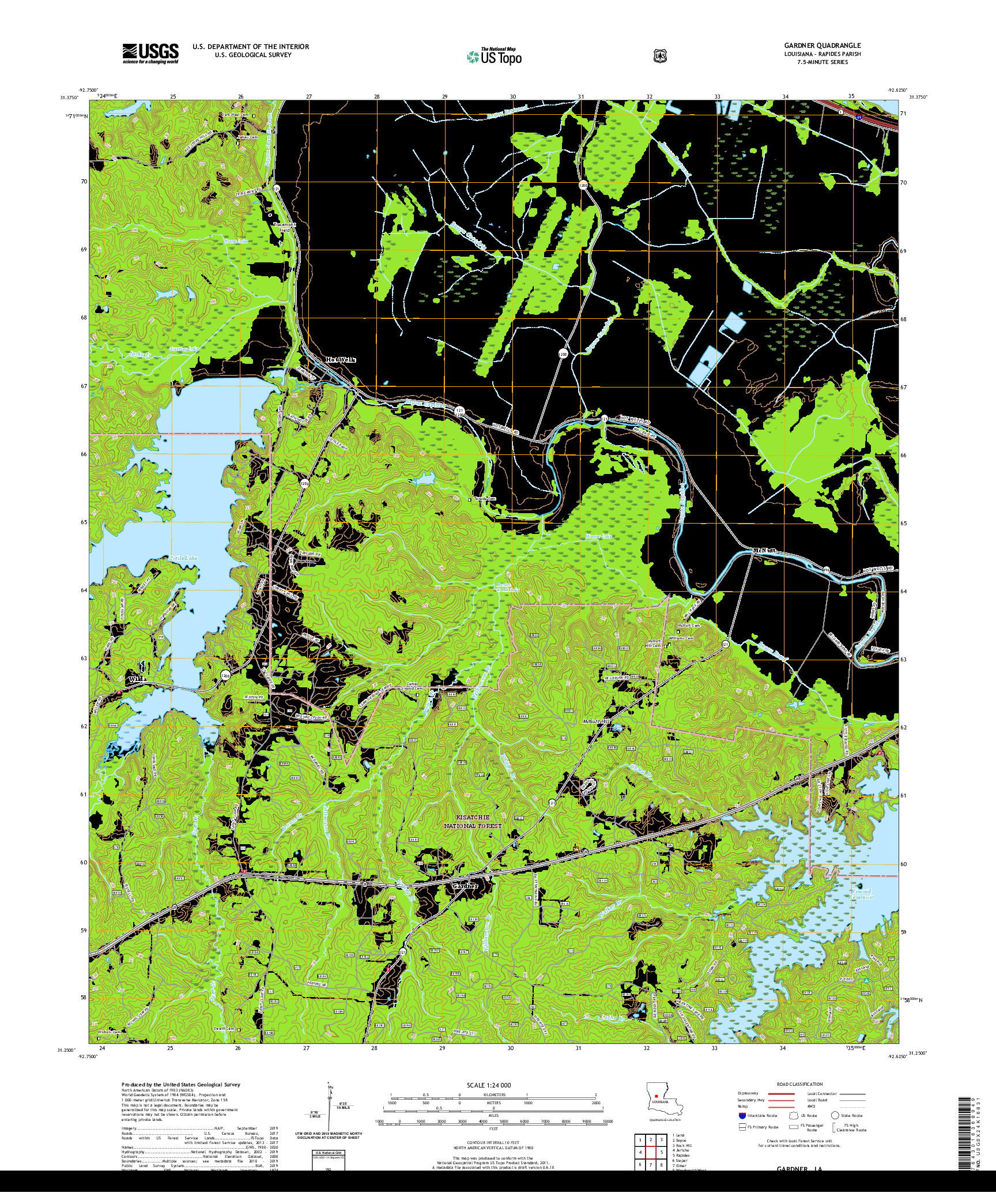 USGS US TOPO 7.5-MINUTE MAP FOR GARDNER, LA 2020