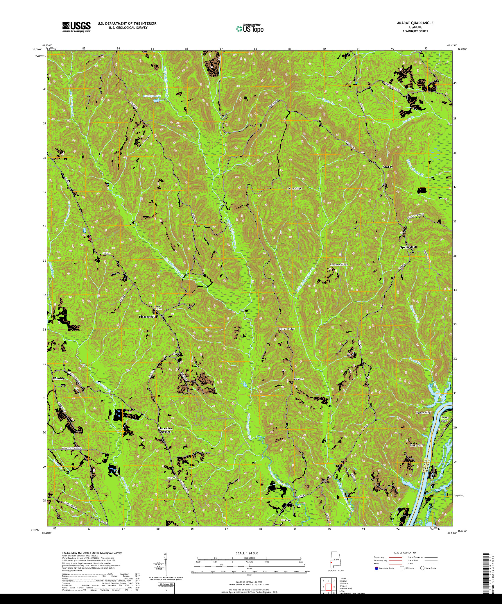 USGS US TOPO 7.5-MINUTE MAP FOR ARARAT, AL 2020