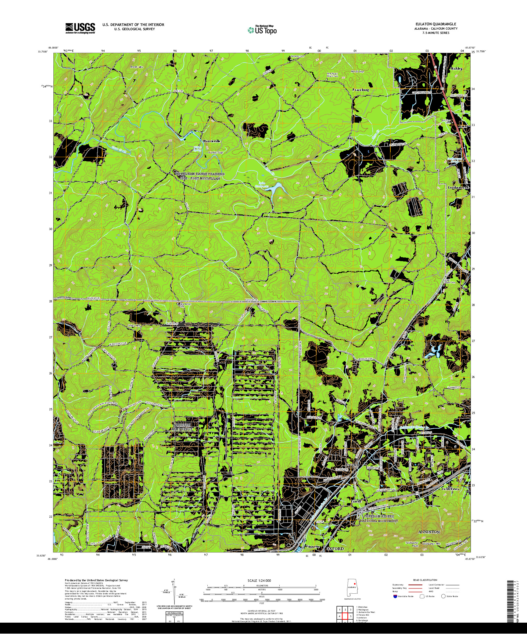 USGS US TOPO 7.5-MINUTE MAP FOR EULATON, AL 2020