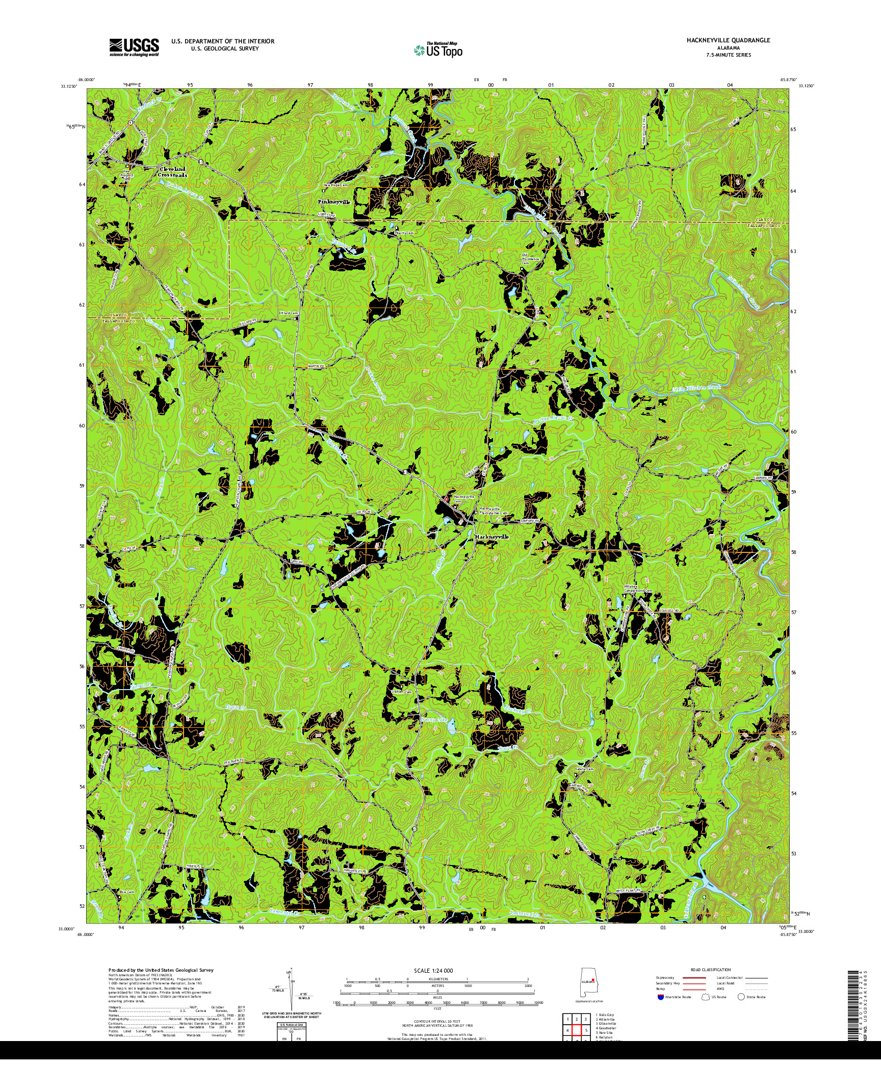 USGS US TOPO 7.5-MINUTE MAP FOR HACKNEYVILLE, AL 2020