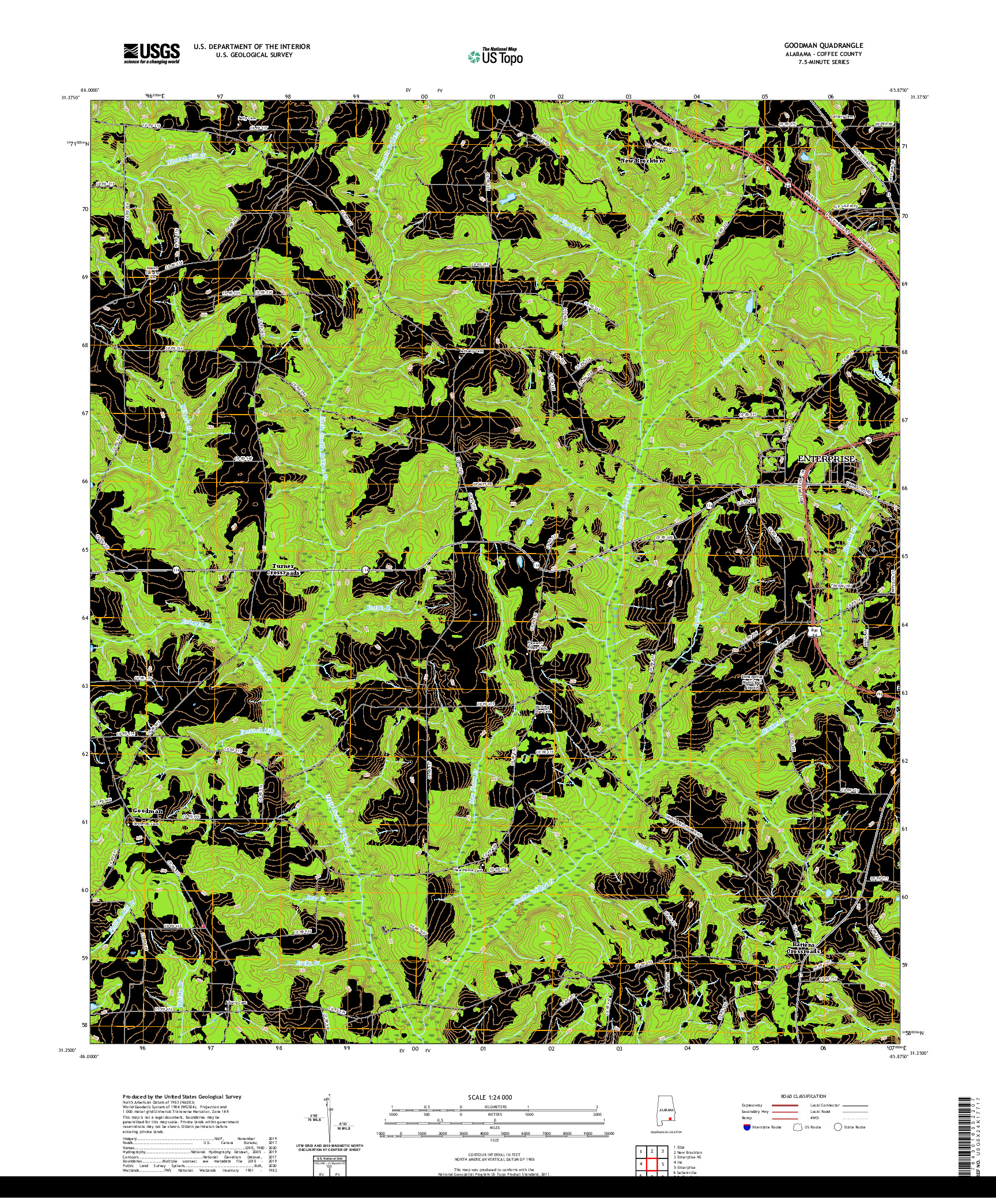 USGS US TOPO 7.5-MINUTE MAP FOR GOODMAN, AL 2020