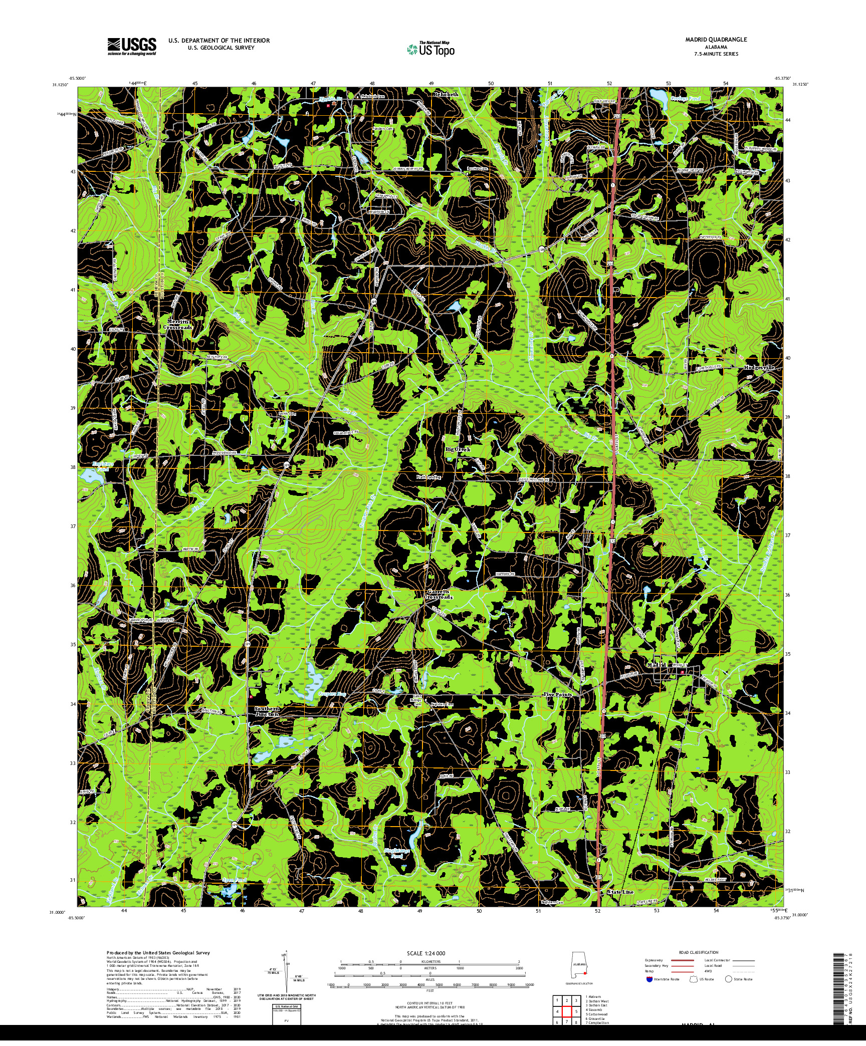 USGS US TOPO 7.5-MINUTE MAP FOR MADRID, AL 2020