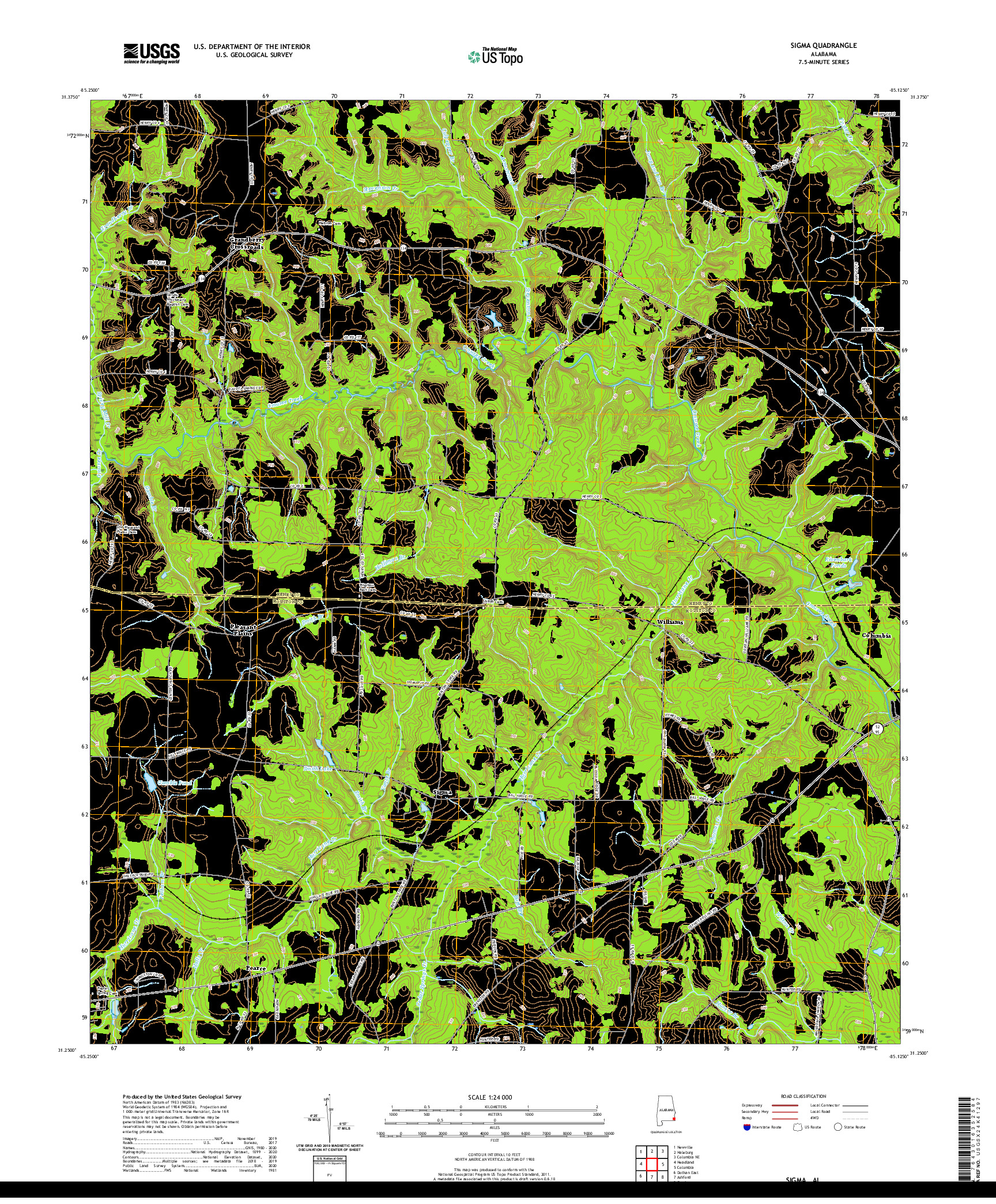 USGS US TOPO 7.5-MINUTE MAP FOR SIGMA, AL 2020