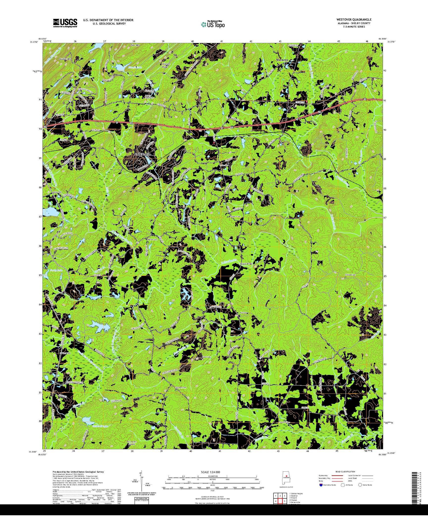 USGS US TOPO 7.5-MINUTE MAP FOR WESTOVER, AL 2020