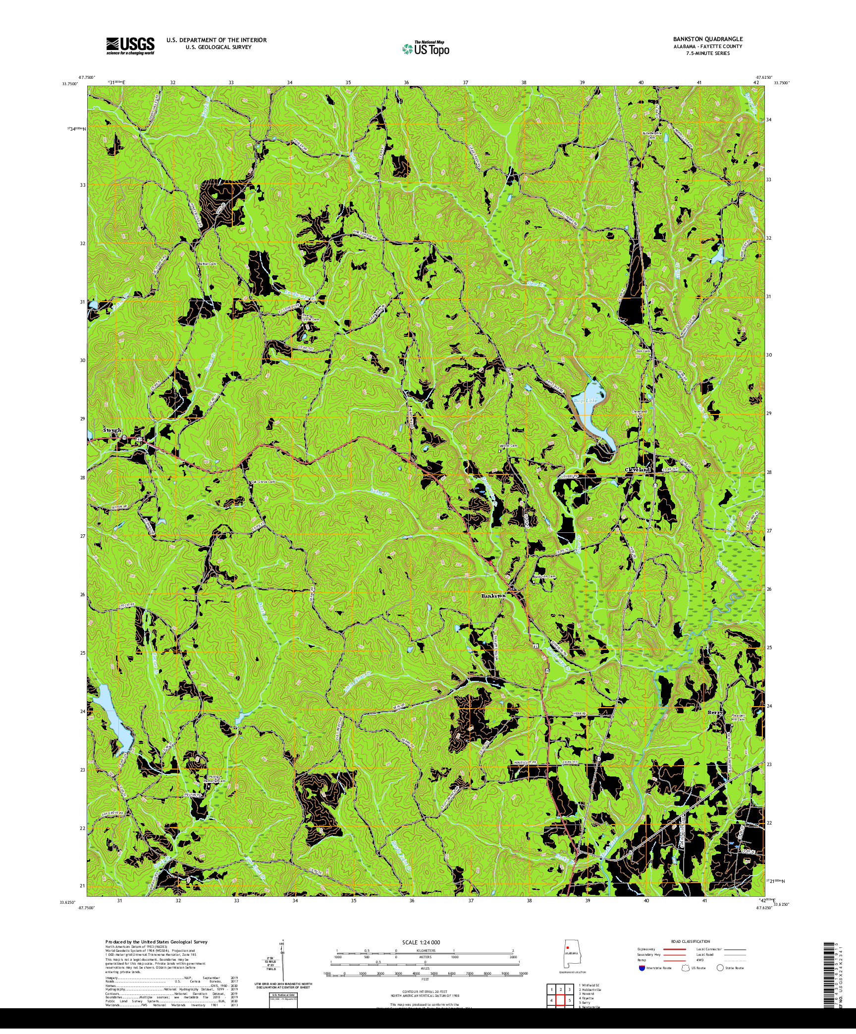 USGS US TOPO 7.5-MINUTE MAP FOR BANKSTON, AL 2020