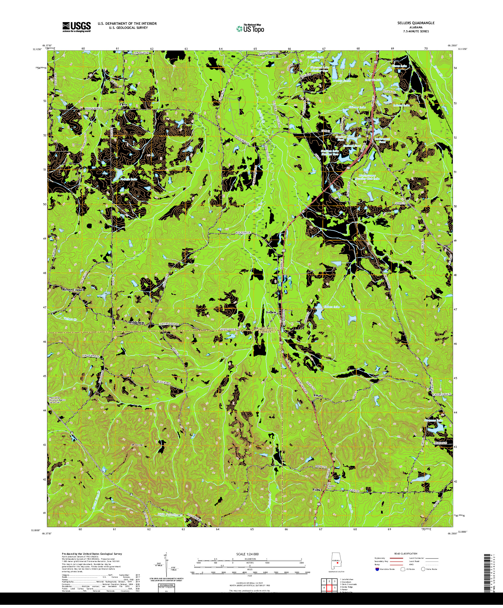 USGS US TOPO 7.5-MINUTE MAP FOR SELLERS, AL 2020