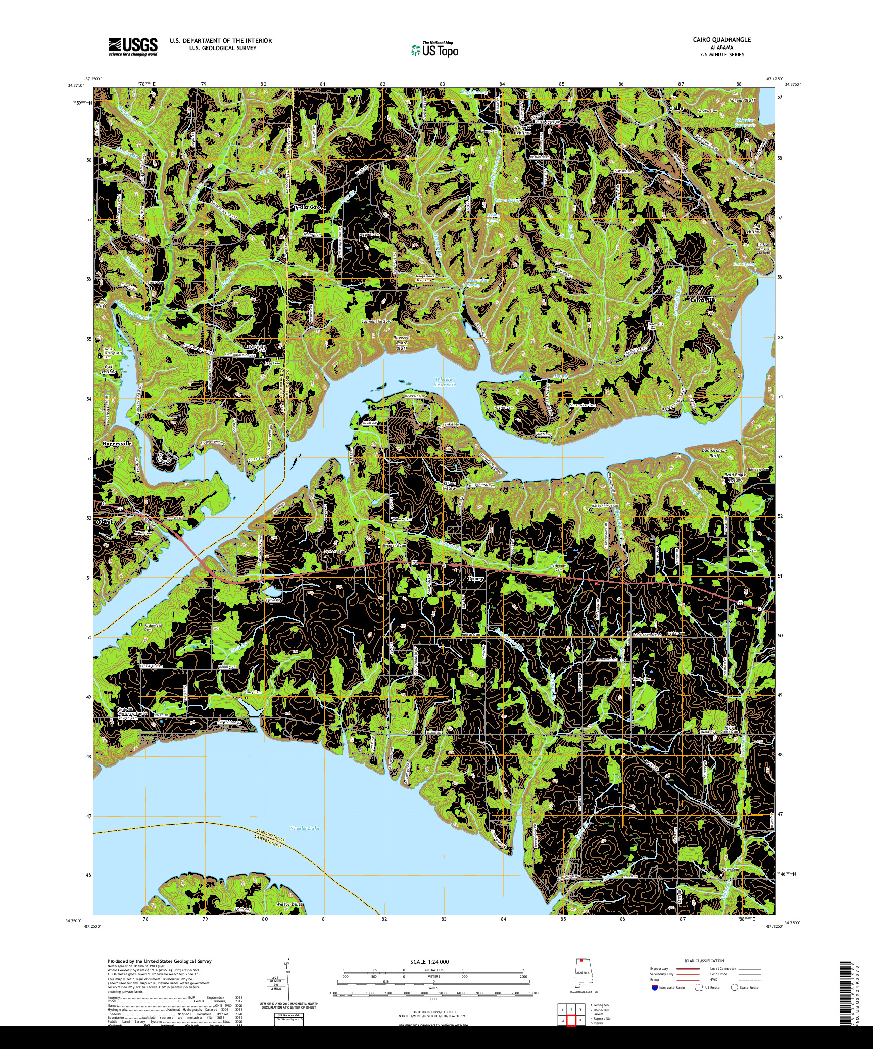 USGS US TOPO 7.5-MINUTE MAP FOR CAIRO, AL 2020