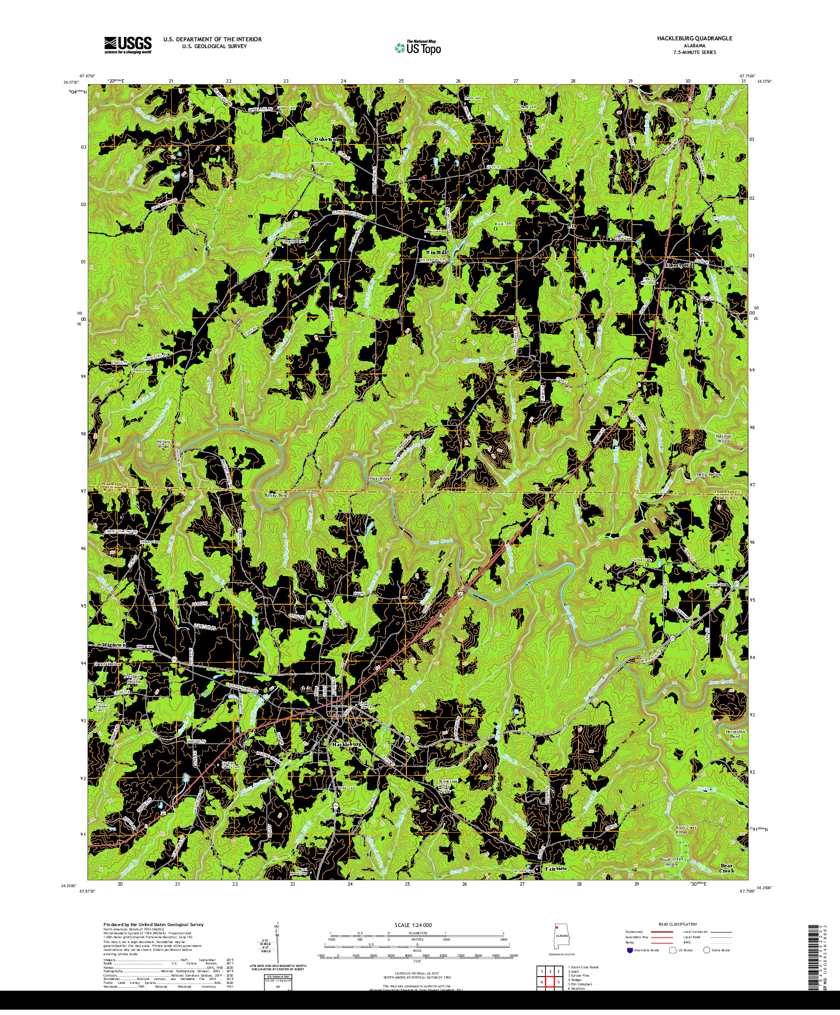 USGS US TOPO 7.5-MINUTE MAP FOR HACKLEBURG, AL 2020