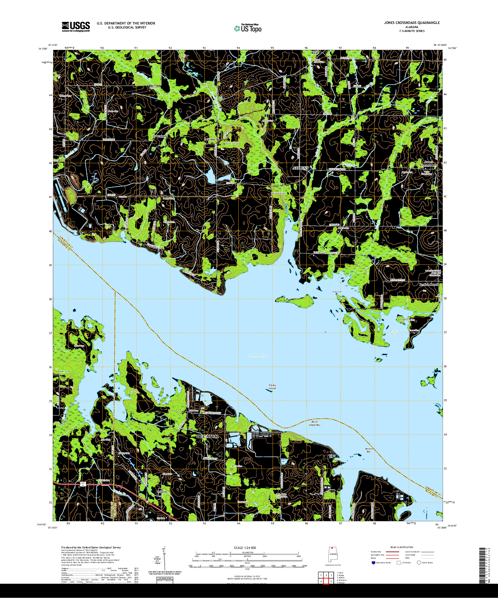 USGS US TOPO 7.5-MINUTE MAP FOR JONES CROSSROADS, AL 2020