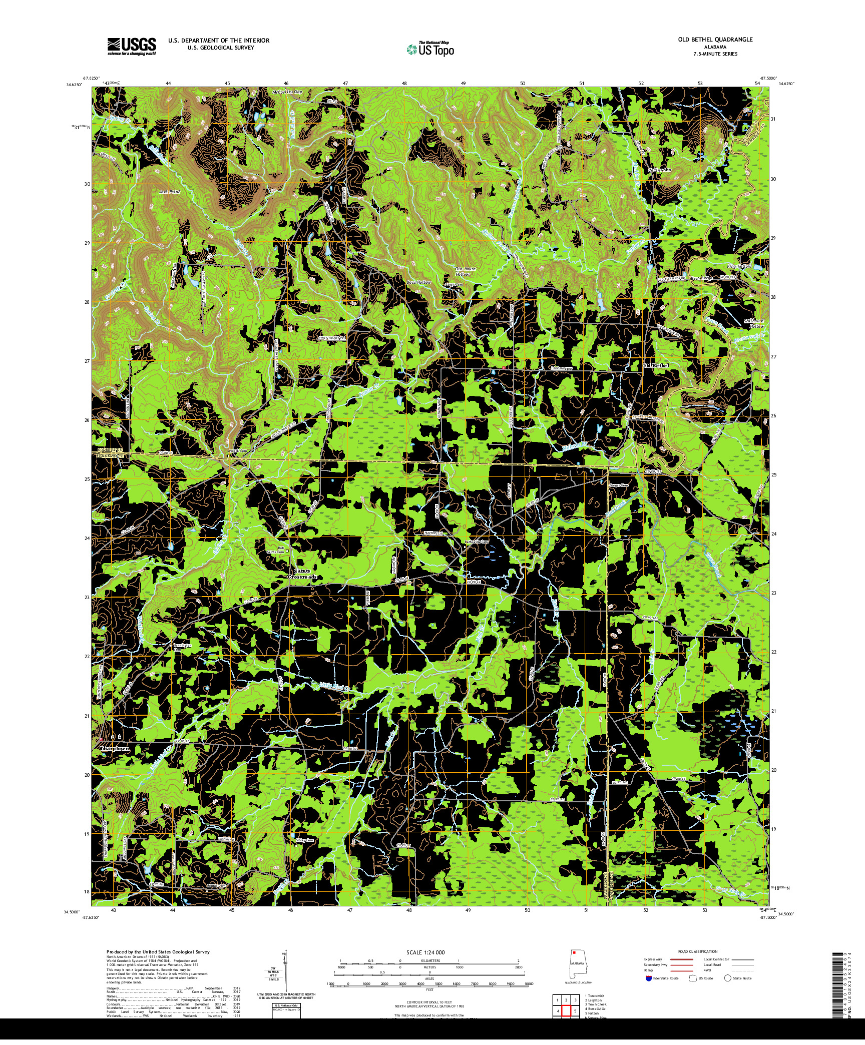 USGS US TOPO 7.5-MINUTE MAP FOR OLD BETHEL, AL 2020