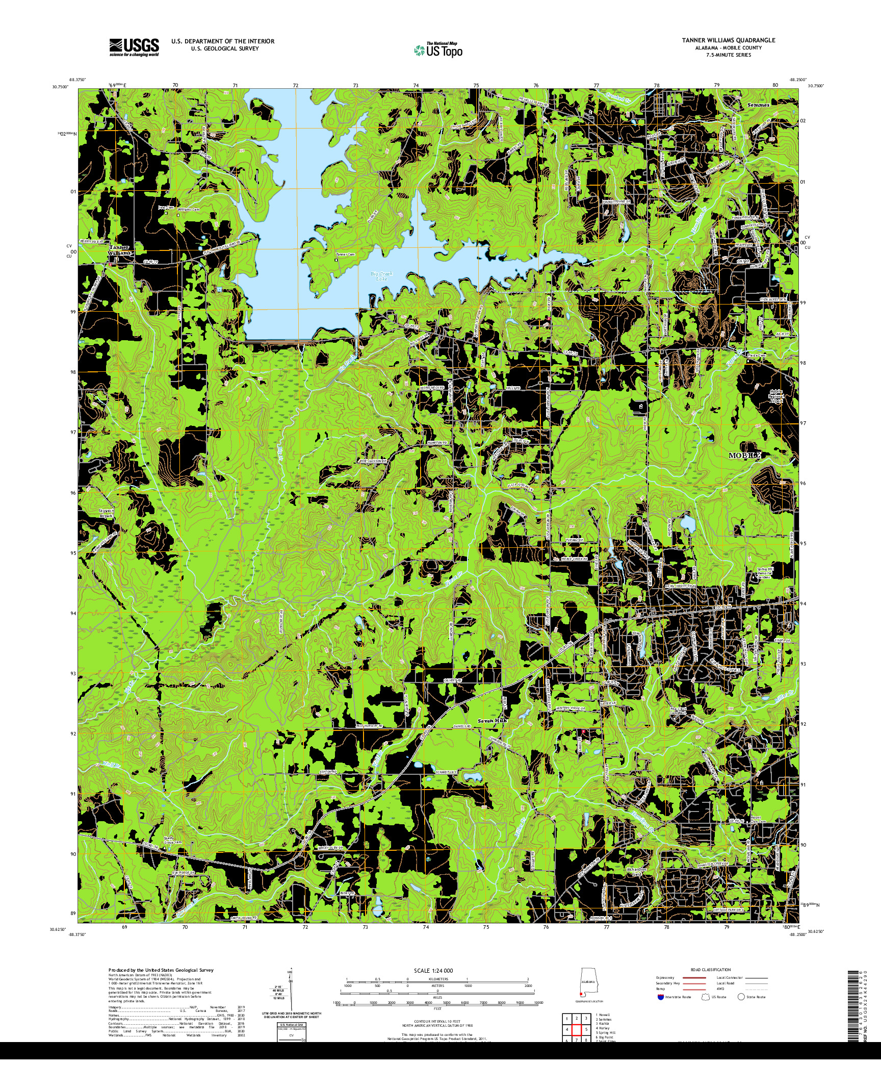 USGS US TOPO 7.5-MINUTE MAP FOR TANNER WILLIAMS, AL 2020