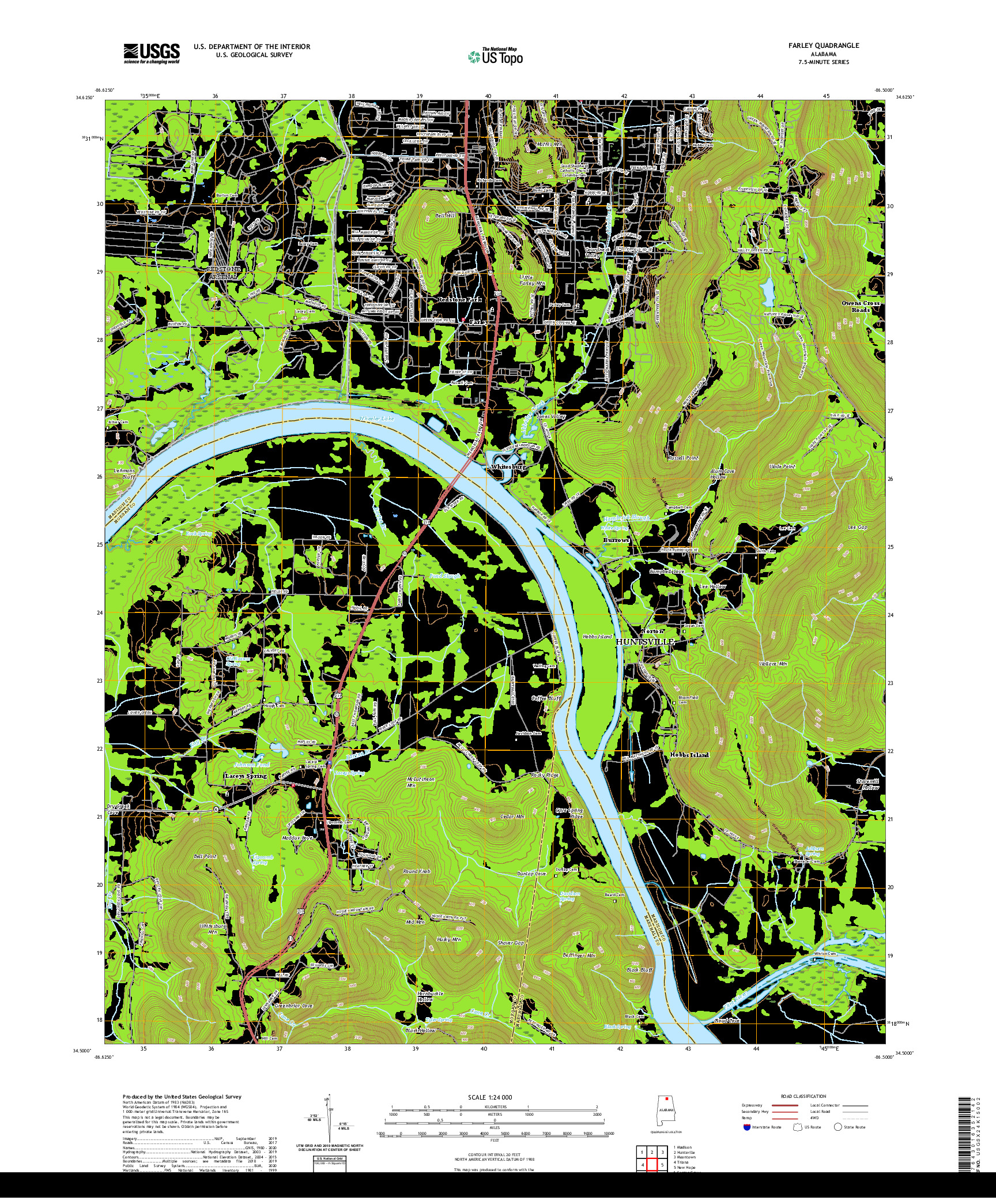 USGS US TOPO 7.5-MINUTE MAP FOR FARLEY, AL 2020