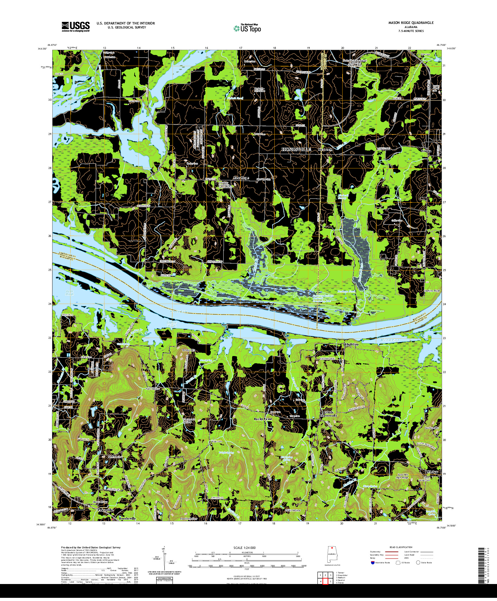 USGS US TOPO 7.5-MINUTE MAP FOR MASON RIDGE, AL 2020