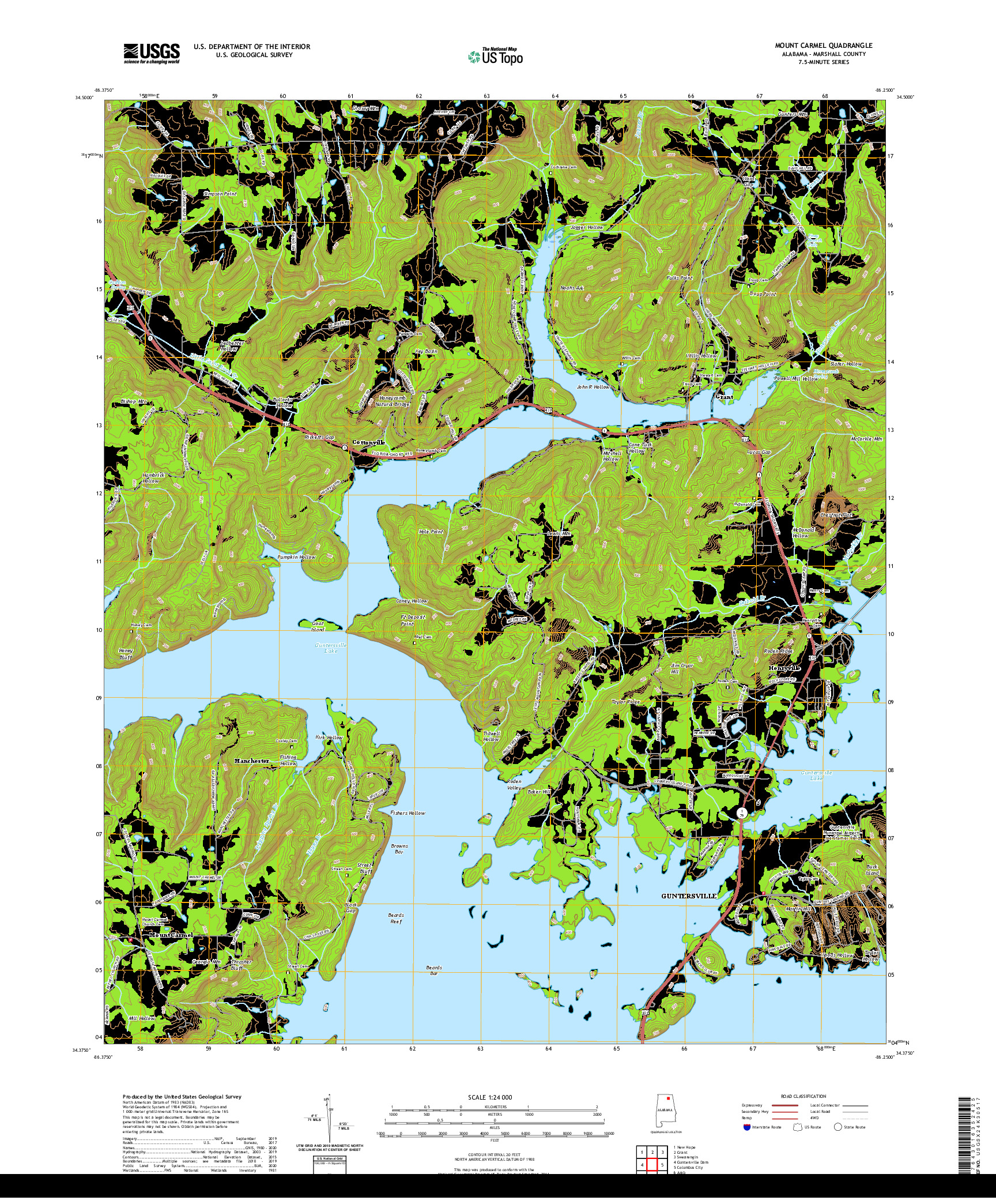 USGS US TOPO 7.5-MINUTE MAP FOR MOUNT CARMEL, AL 2020