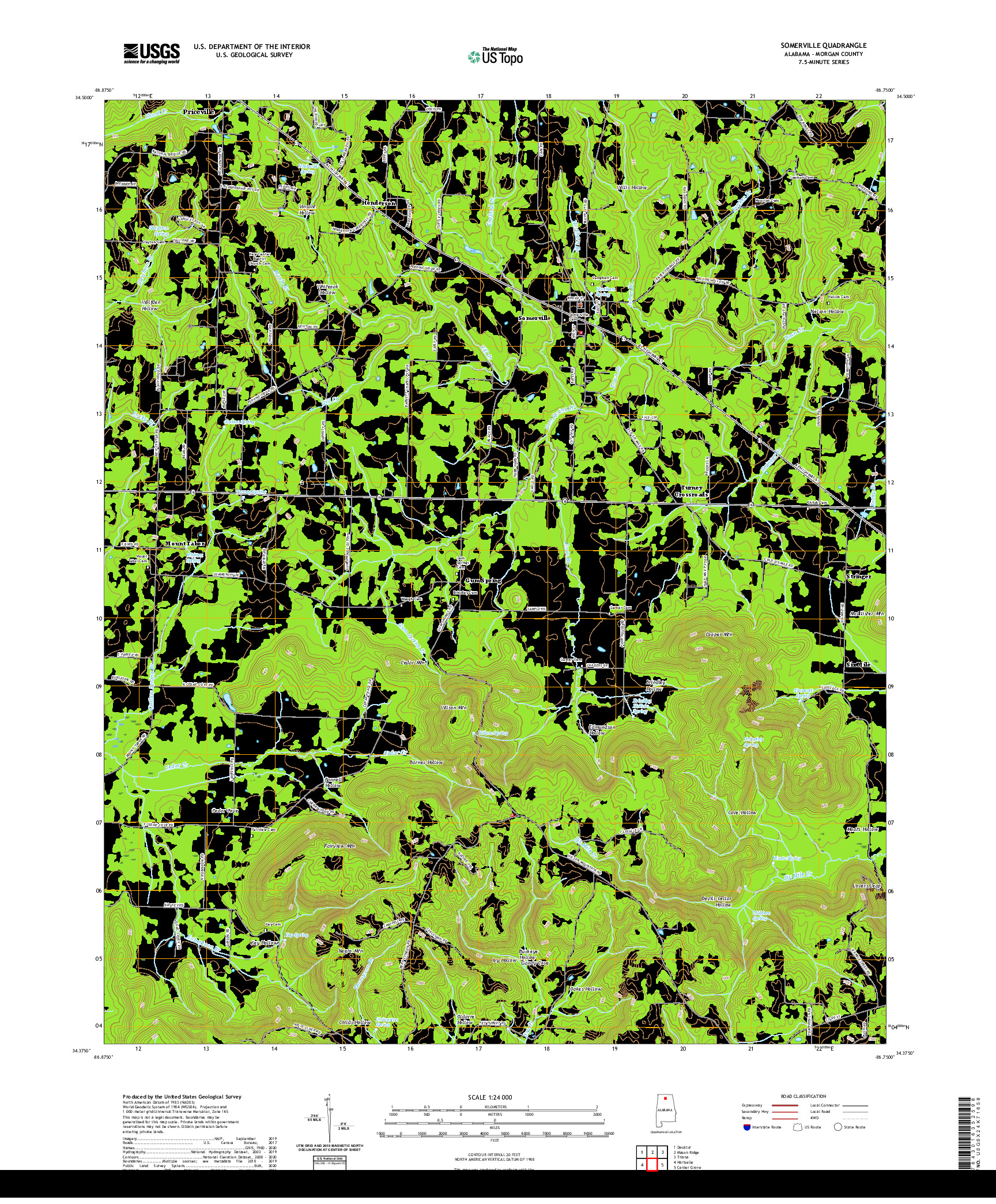 USGS US TOPO 7.5-MINUTE MAP FOR SOMERVILLE, AL 2020