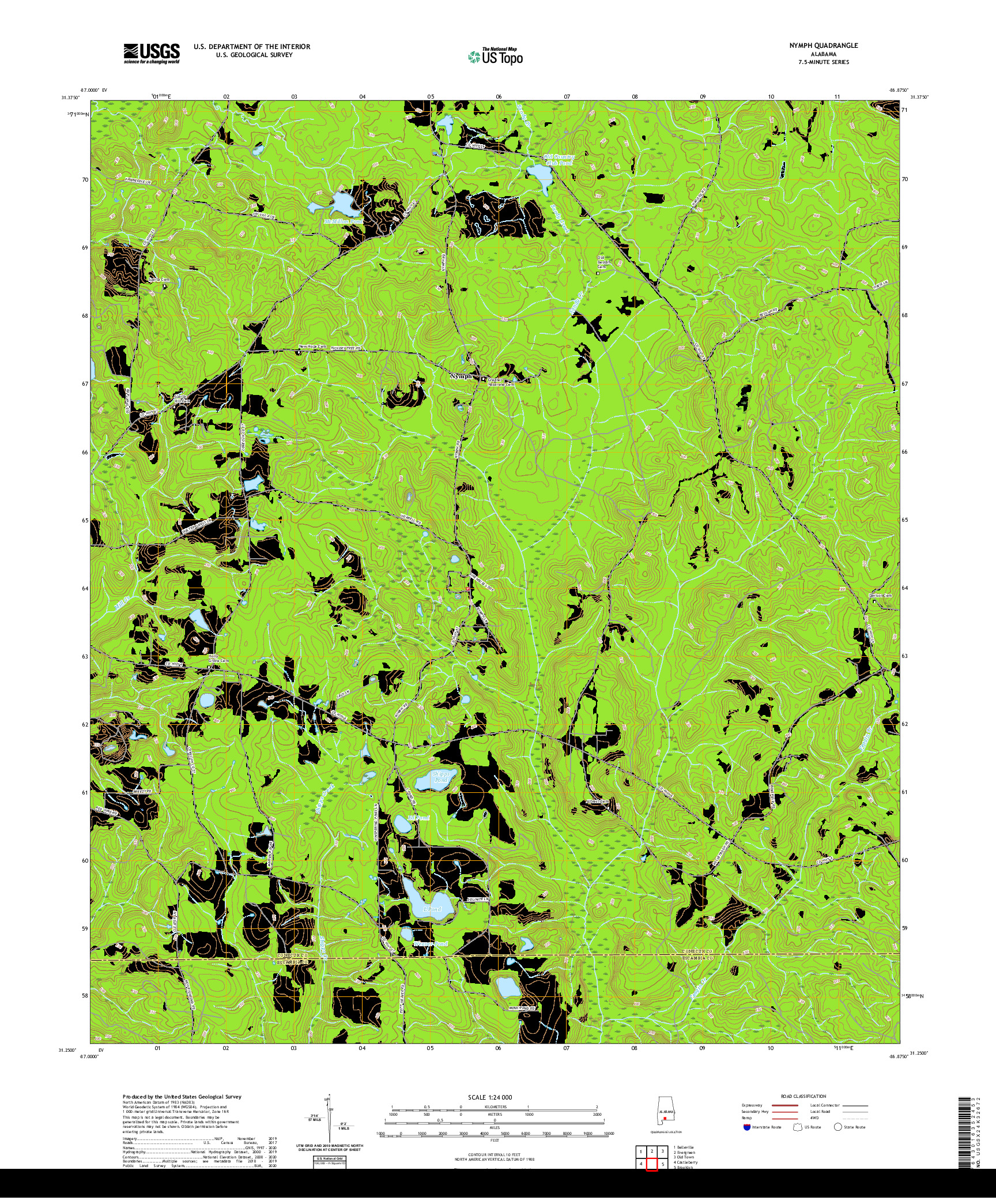 USGS US TOPO 7.5-MINUTE MAP FOR NYMPH, AL 2020