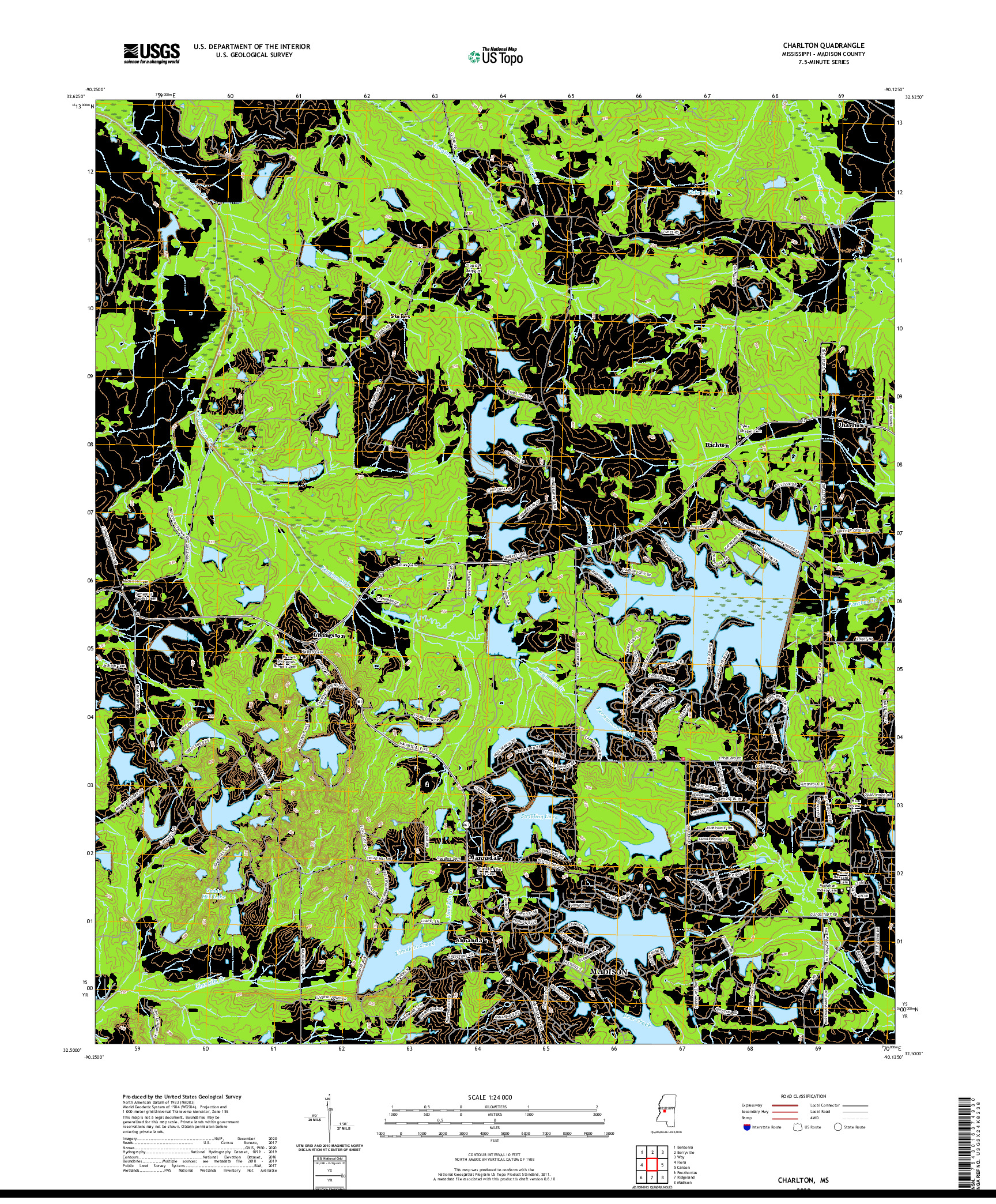 USGS US TOPO 7.5-MINUTE MAP FOR CHARLTON, MS 2020