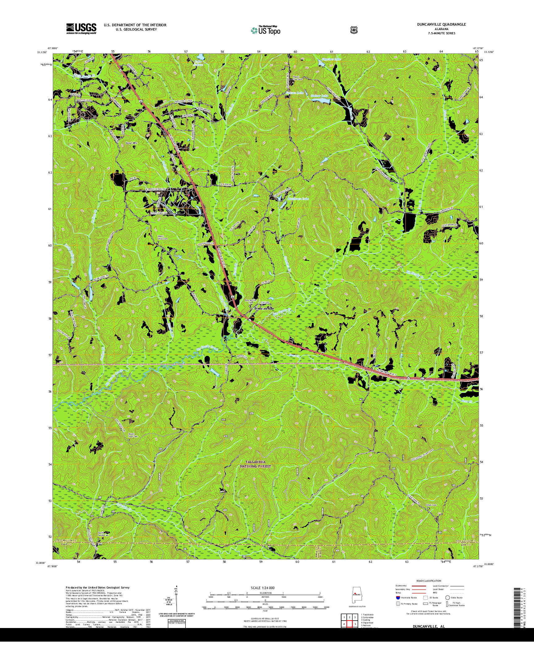 USGS US TOPO 7.5-MINUTE MAP FOR DUNCANVILLE, AL 2021