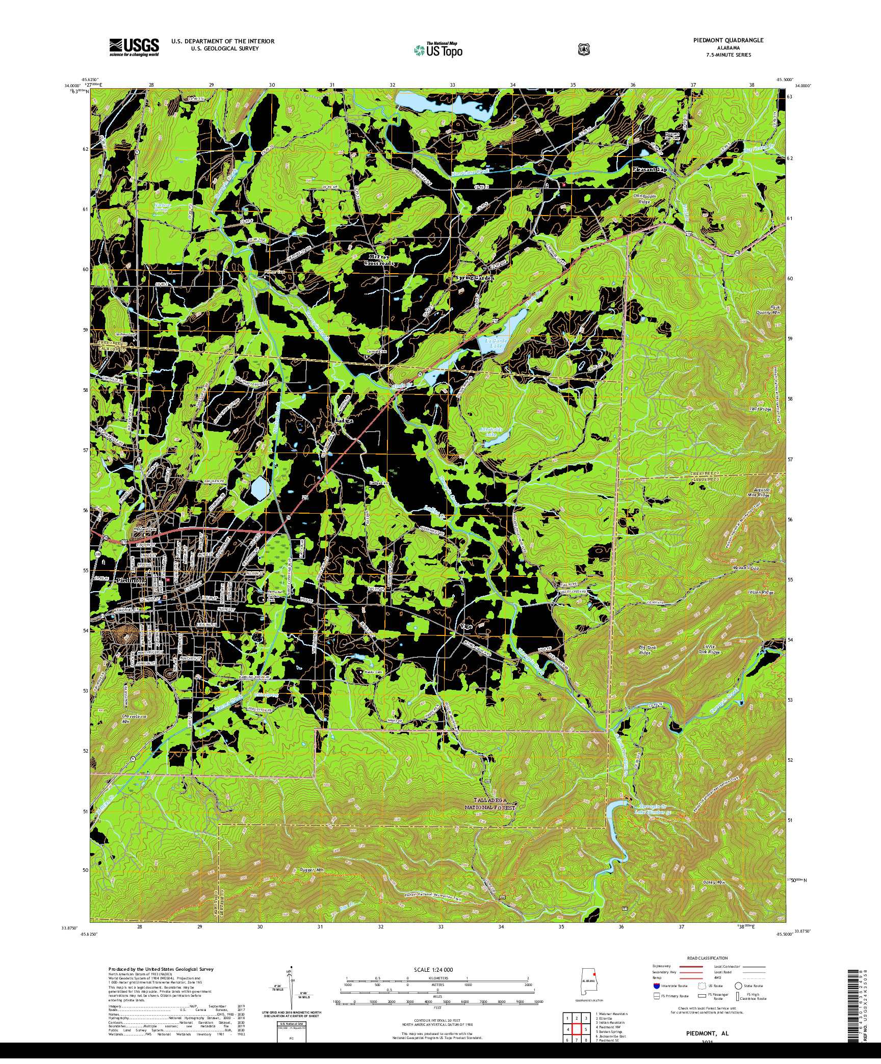 USGS US TOPO 7.5-MINUTE MAP FOR PIEDMONT, AL 2021