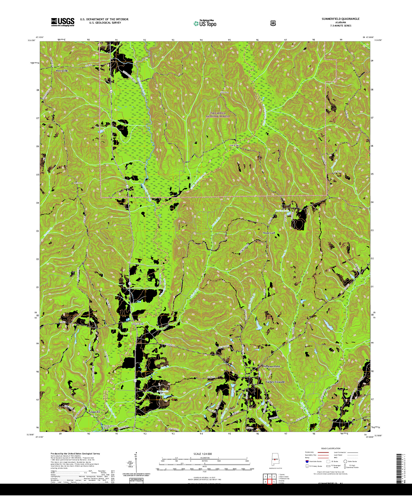 USGS US TOPO 7.5-MINUTE MAP FOR SUMMERFIELD, AL 2021