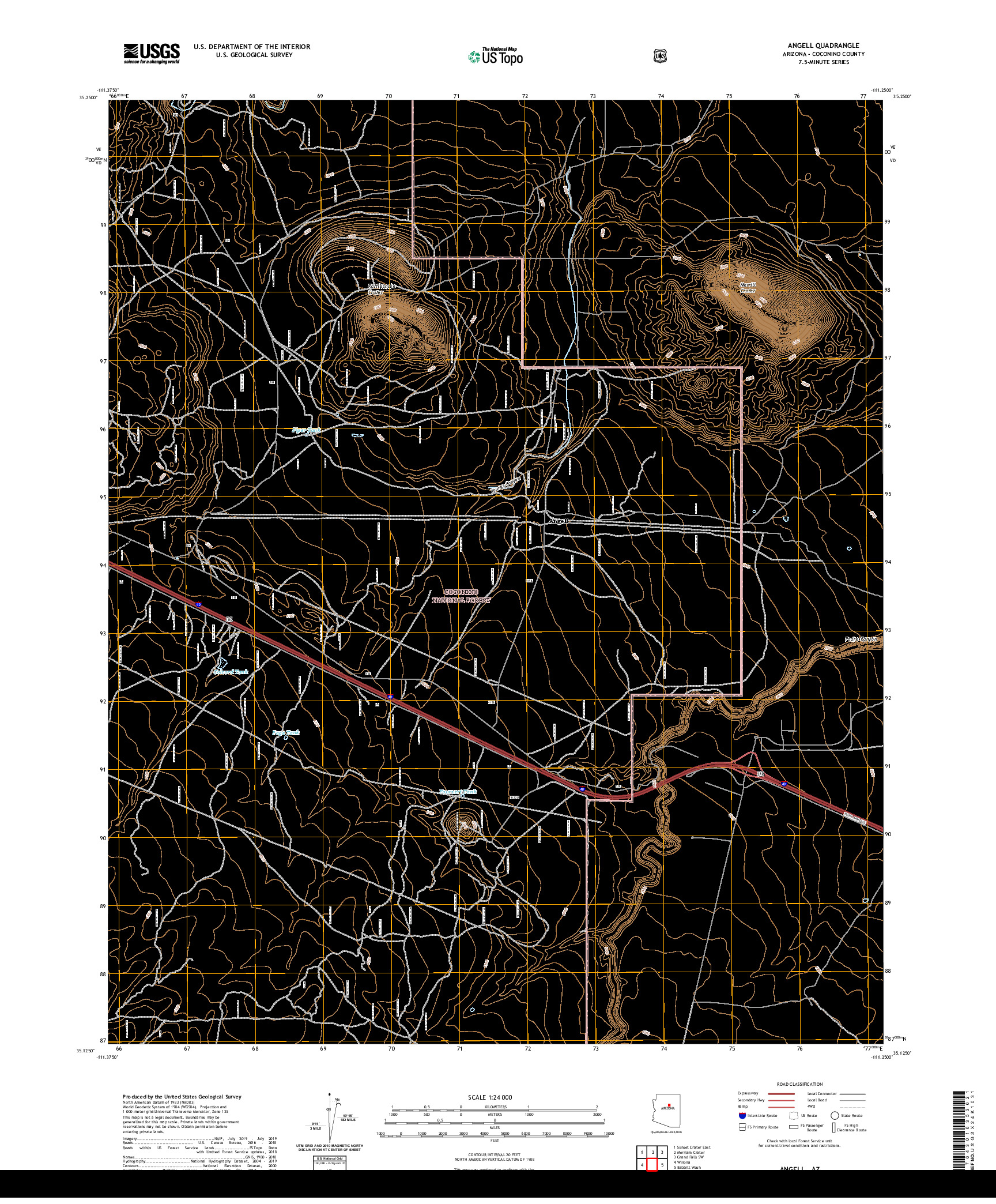 US TOPO 7.5-MINUTE MAP FOR ANGELL, AZ