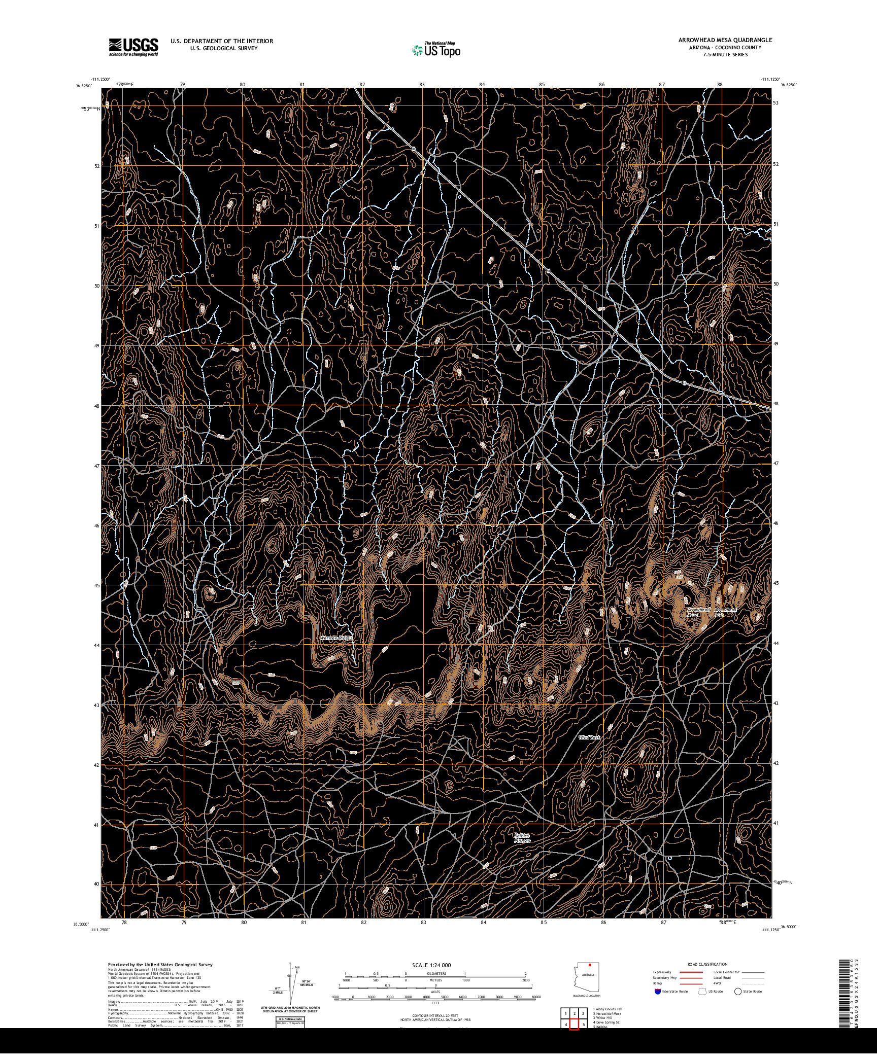 US TOPO 7.5-MINUTE MAP FOR ARROWHEAD MESA, AZ