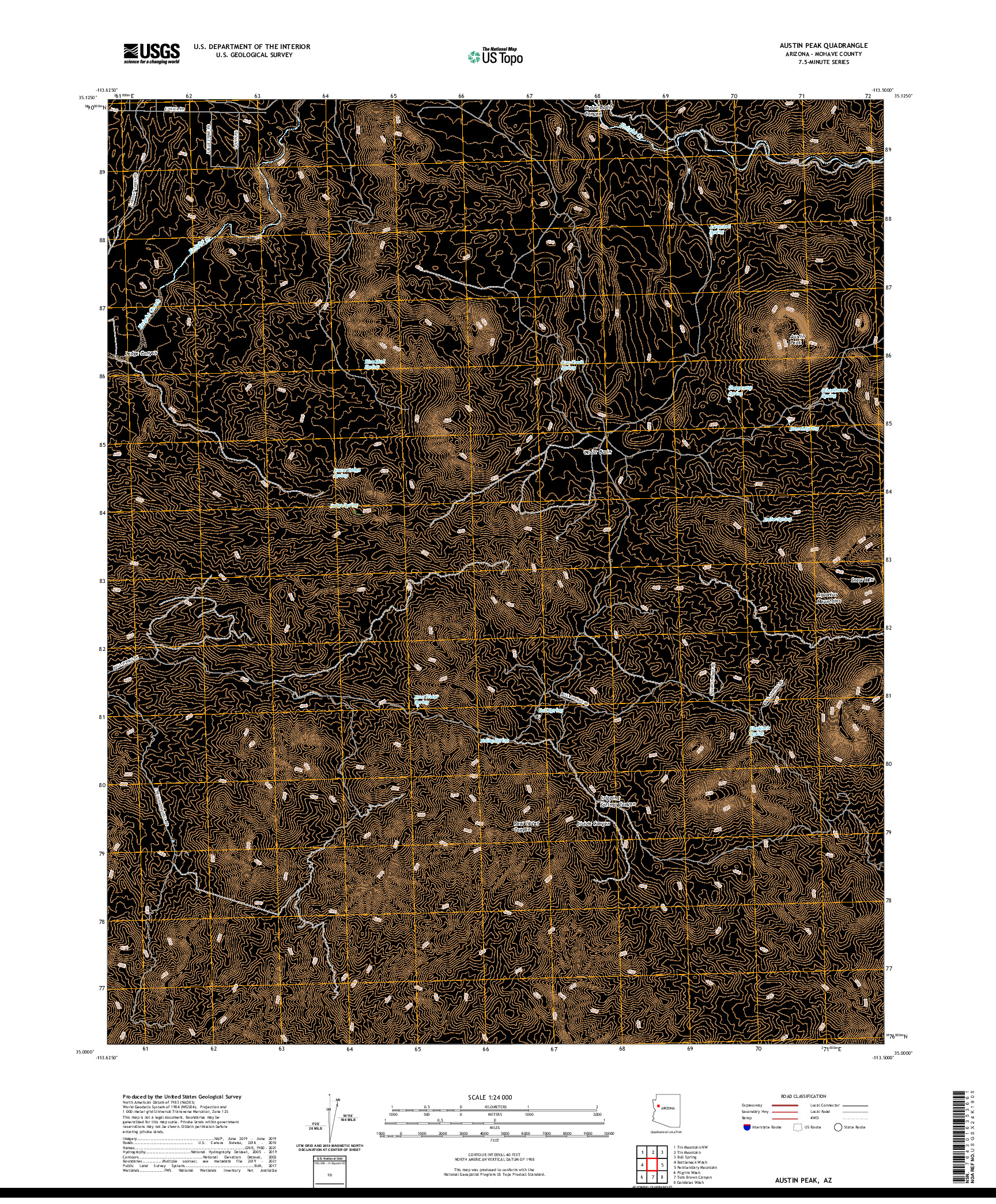 US TOPO 7.5-MINUTE MAP FOR AUSTIN PEAK, AZ