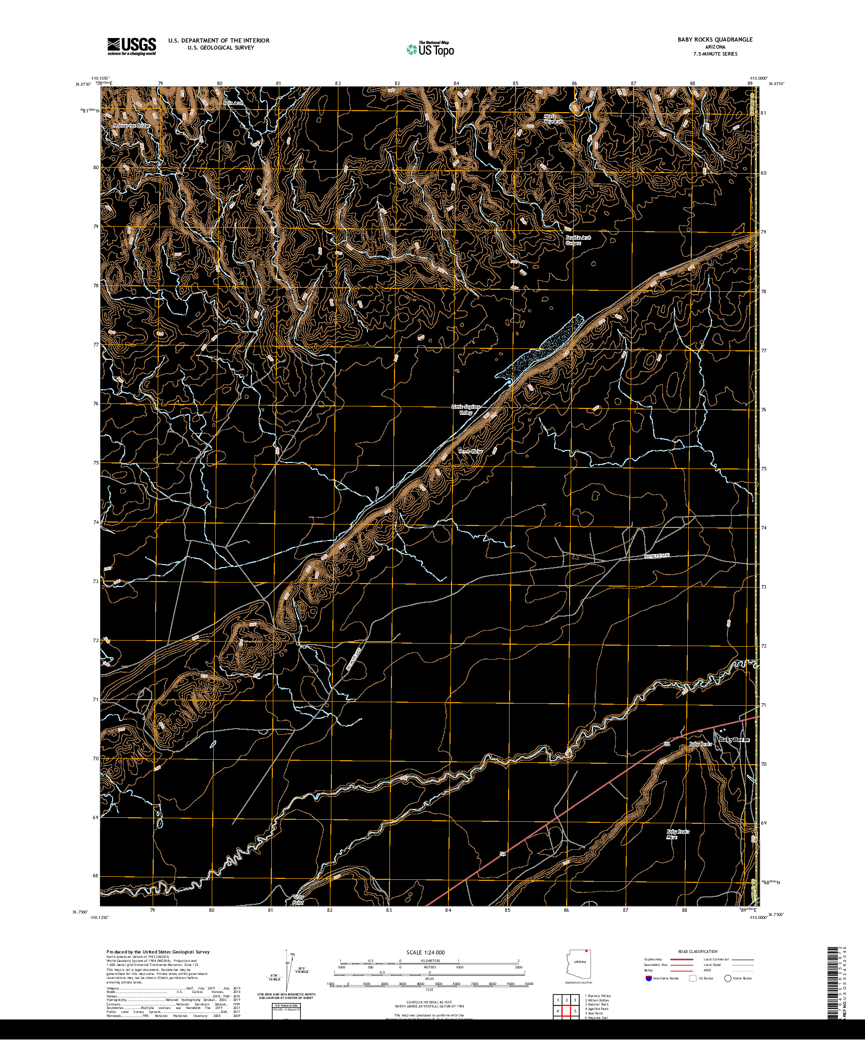 US TOPO 7.5-MINUTE MAP FOR BABY ROCKS, AZ