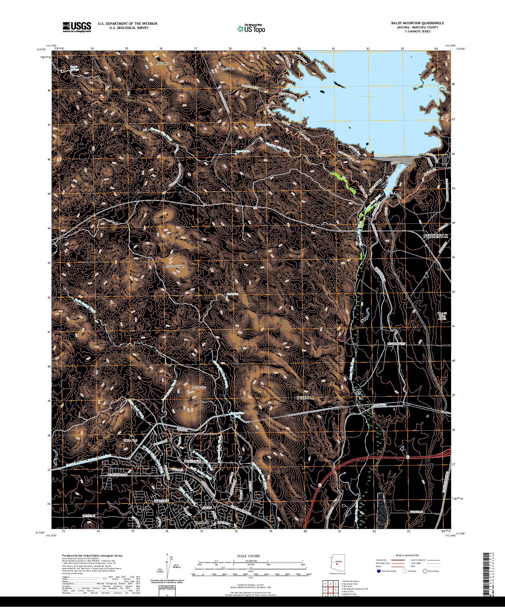 US TOPO 7.5-MINUTE MAP FOR BALDY MOUNTAIN, AZ