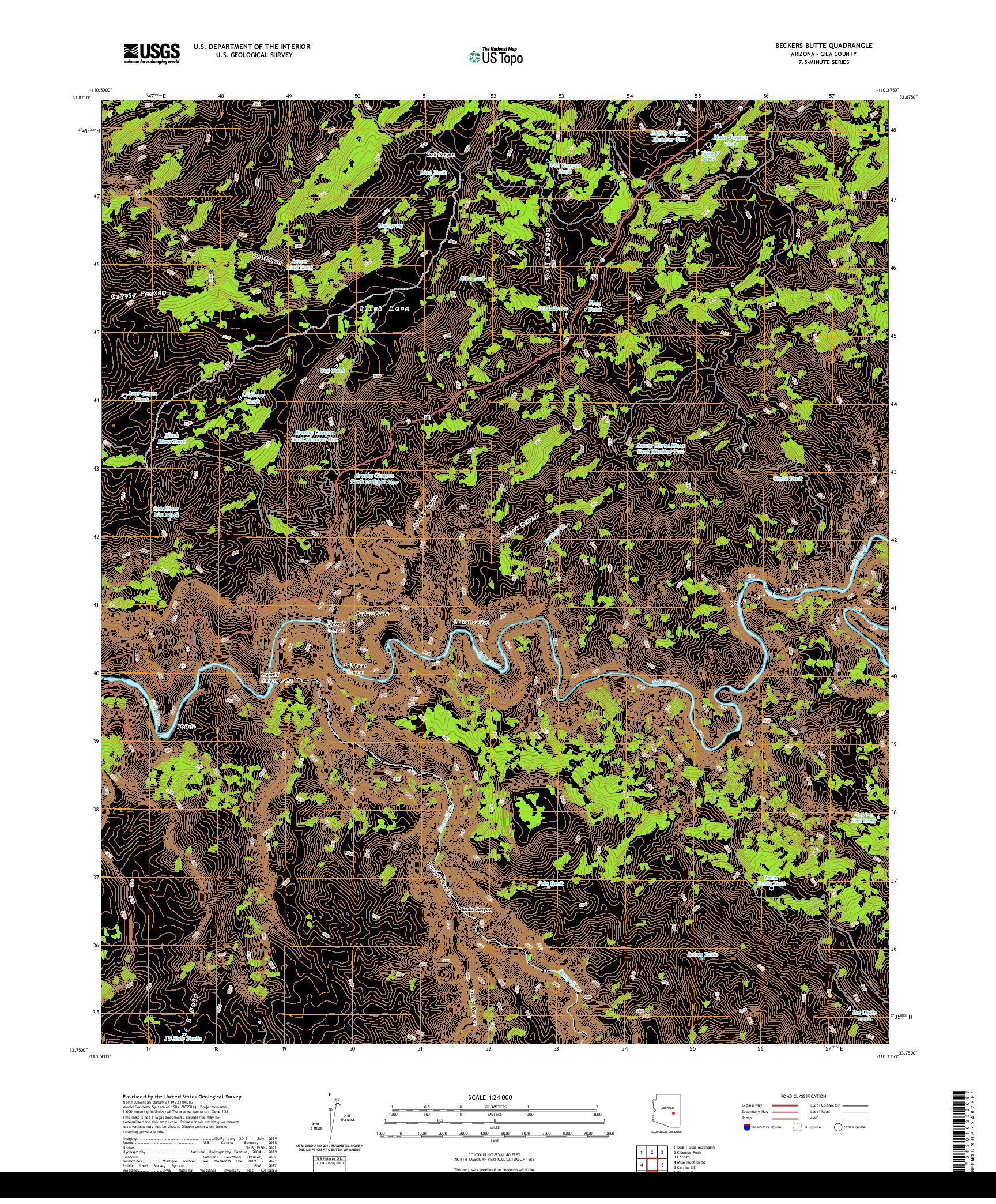 US TOPO 7.5-MINUTE MAP FOR BECKERS BUTTE, AZ