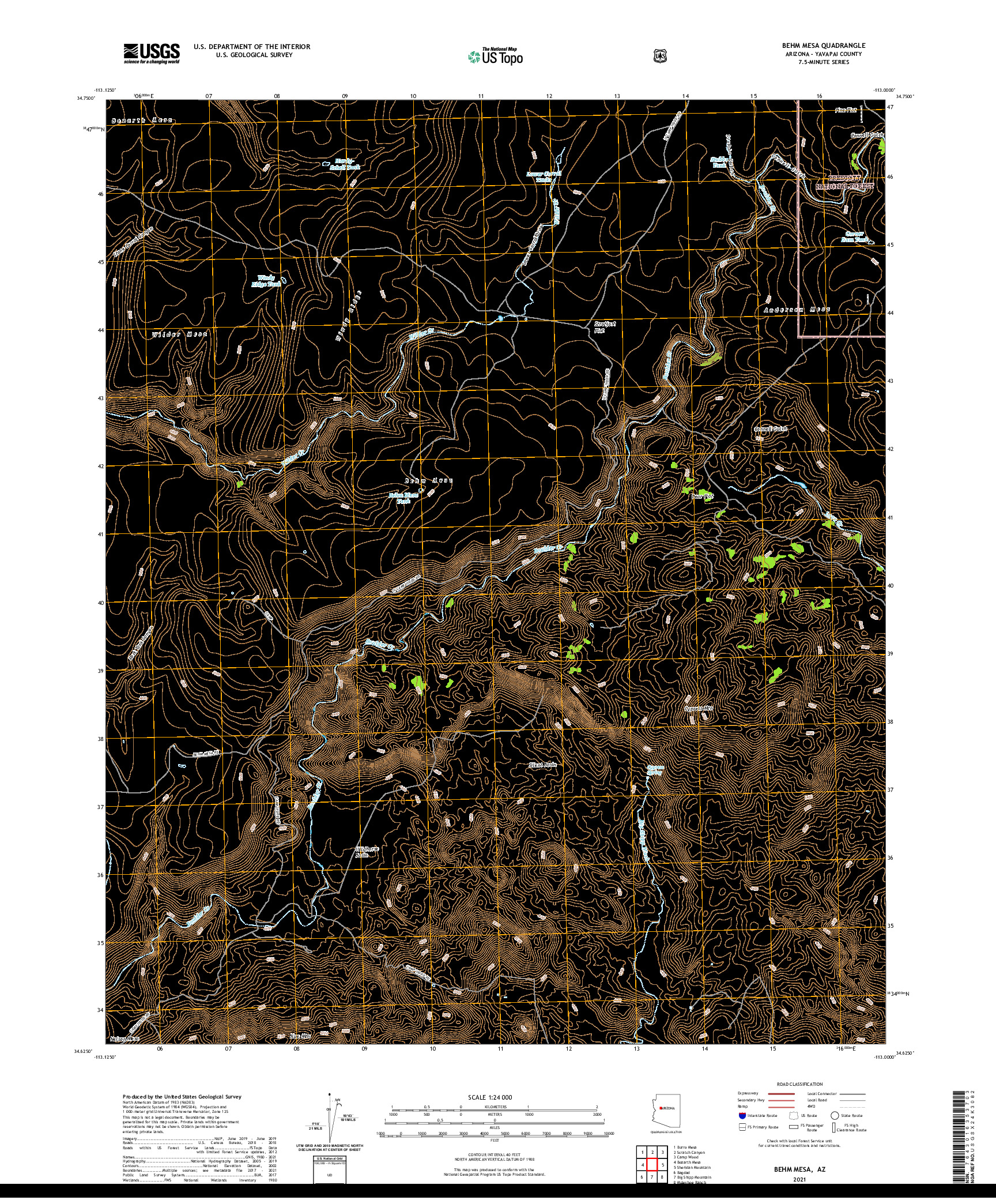 US TOPO 7.5-MINUTE MAP FOR BEHM MESA, AZ