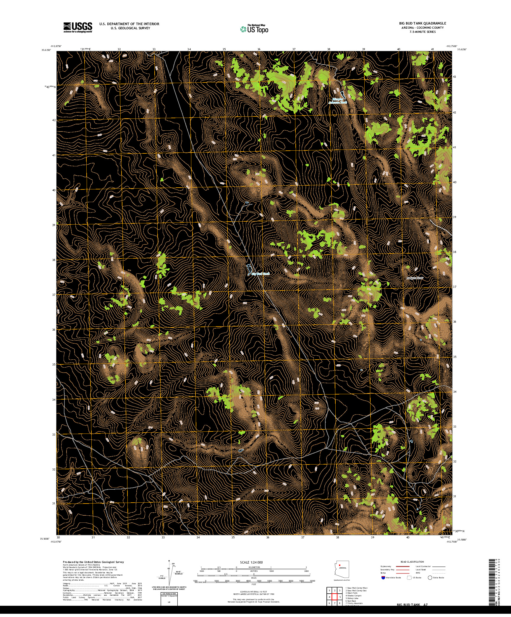 US TOPO 7.5-MINUTE MAP FOR BIG BUD TANK, AZ