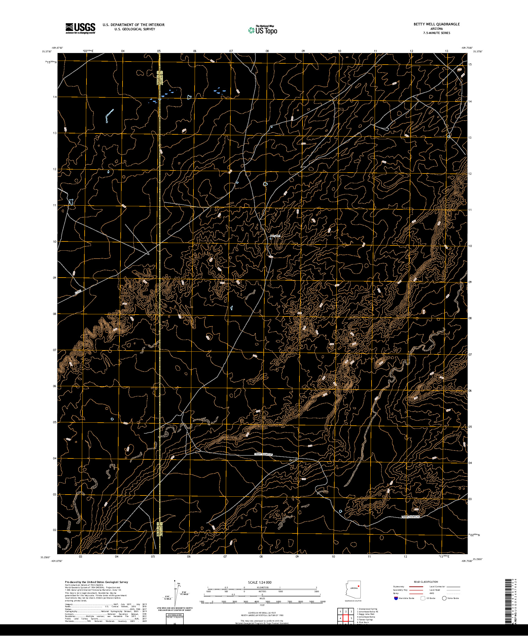 US TOPO 7.5-MINUTE MAP FOR BETTY WELL, AZ