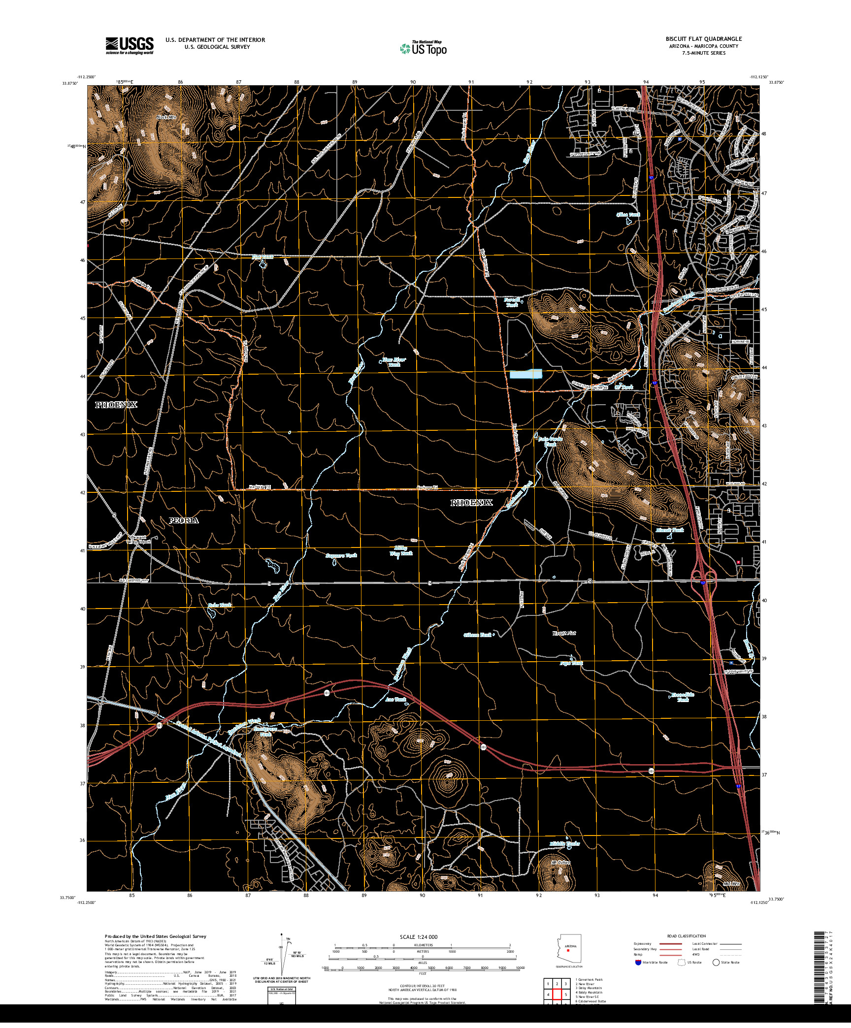 US TOPO 7.5-MINUTE MAP FOR BISCUIT FLAT, AZ