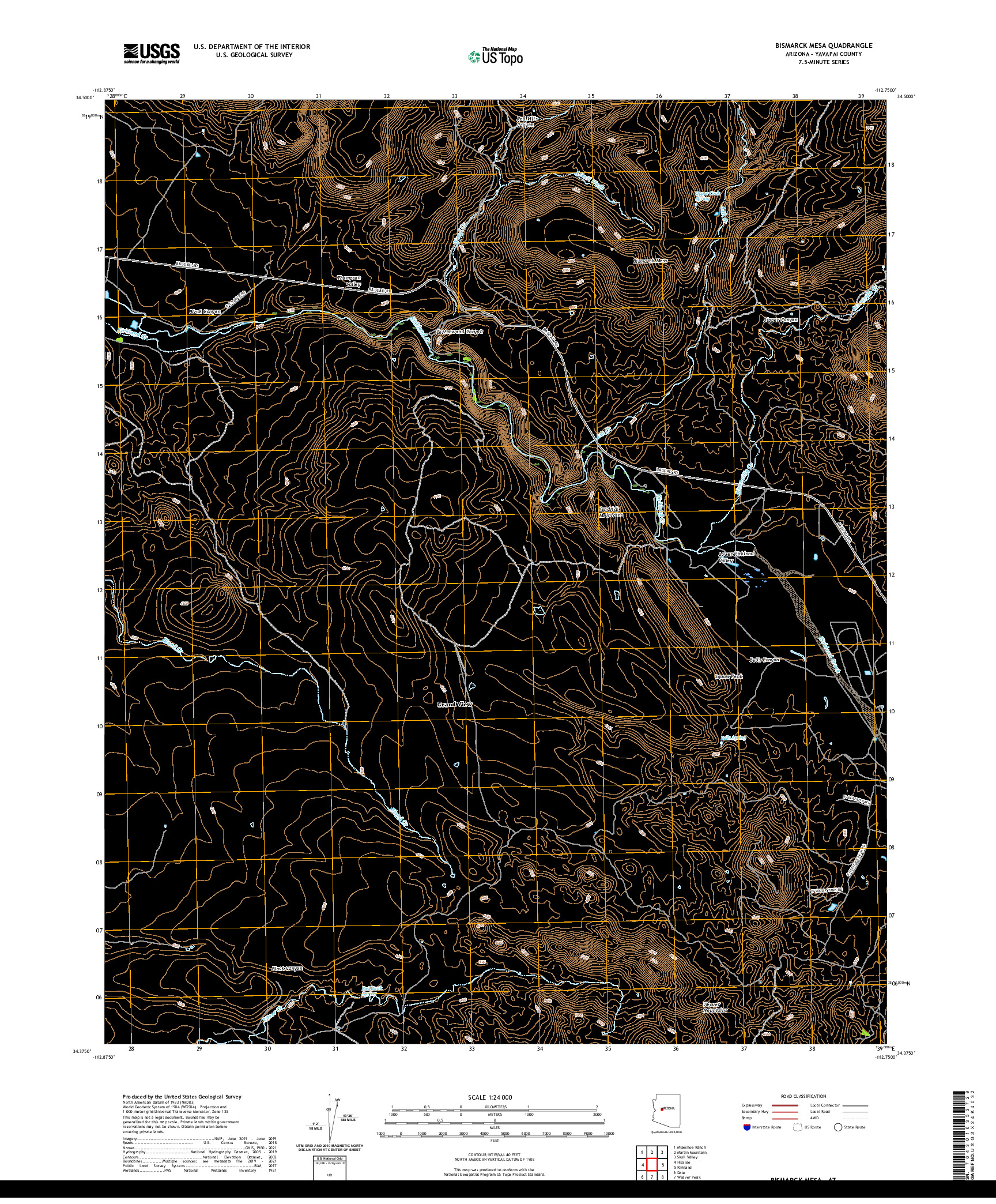 US TOPO 7.5-MINUTE MAP FOR BISMARCK MESA, AZ