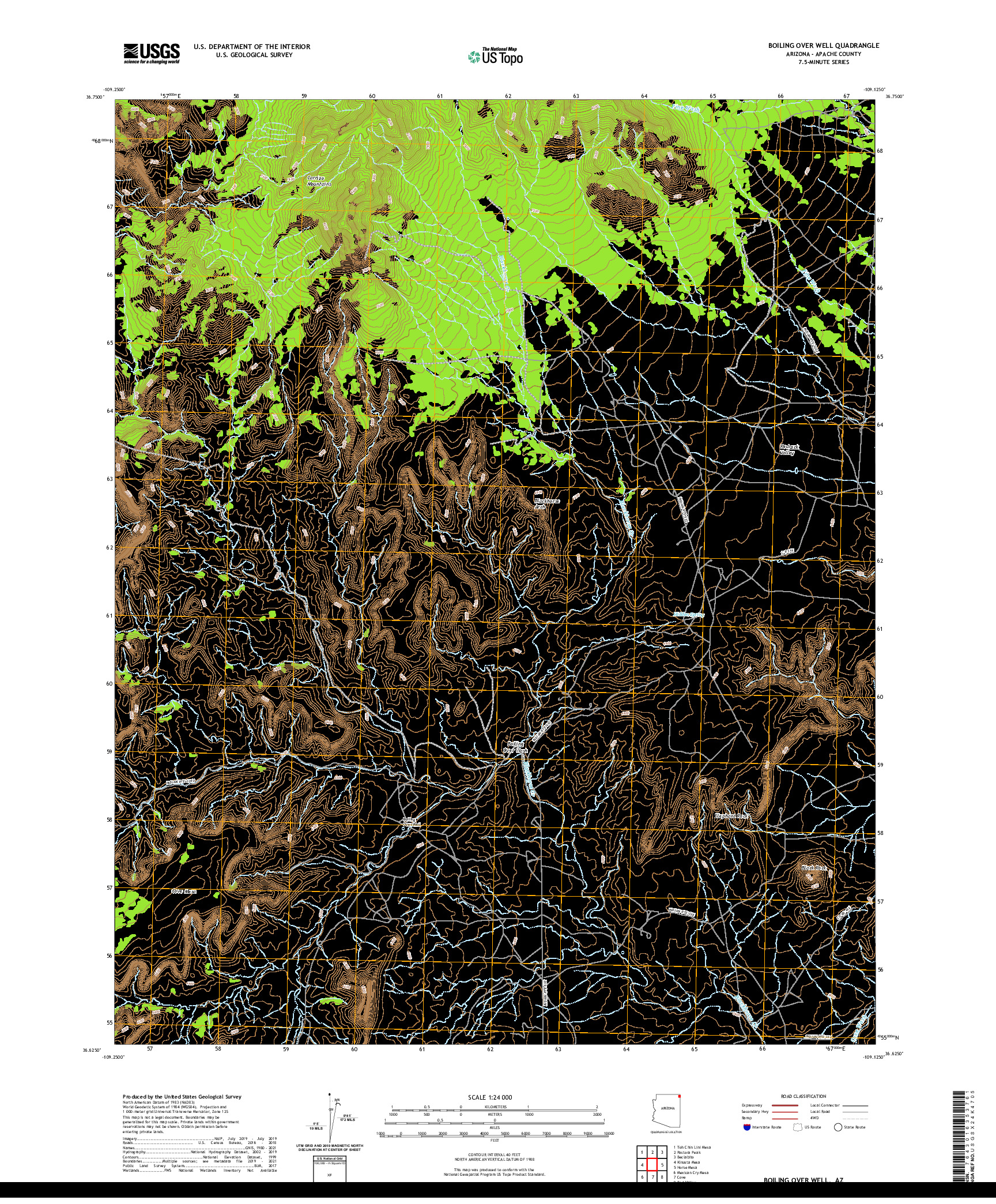 US TOPO 7.5-MINUTE MAP FOR BOILING OVER WELL, AZ