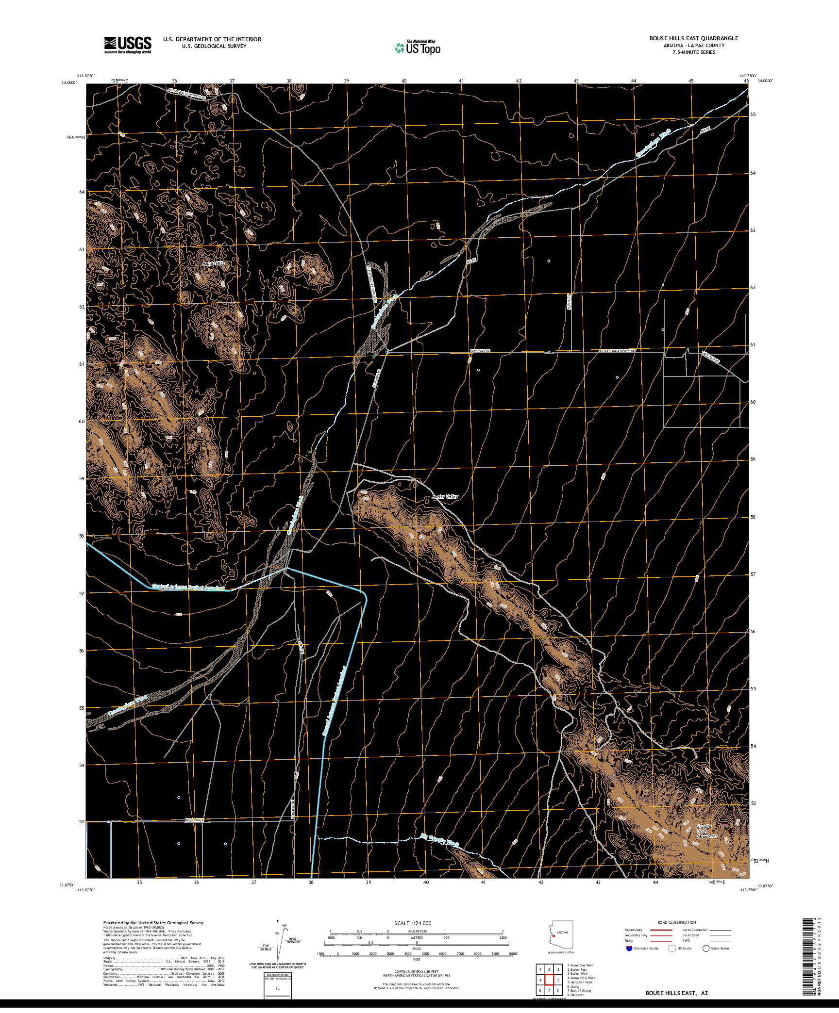 US TOPO 7.5-MINUTE MAP FOR BOUSE HILLS EAST, AZ