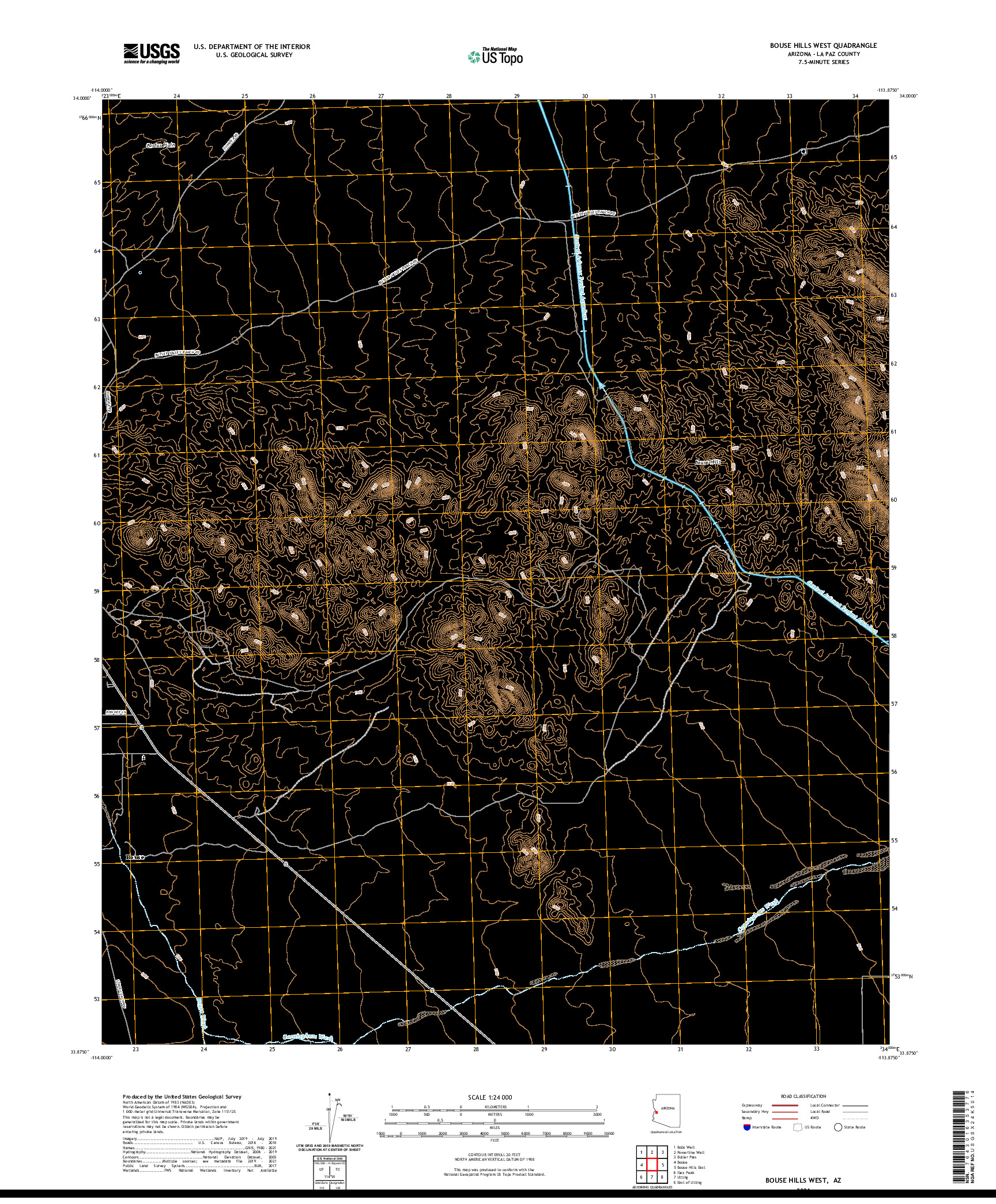 US TOPO 7.5-MINUTE MAP FOR BOUSE HILLS WEST, AZ