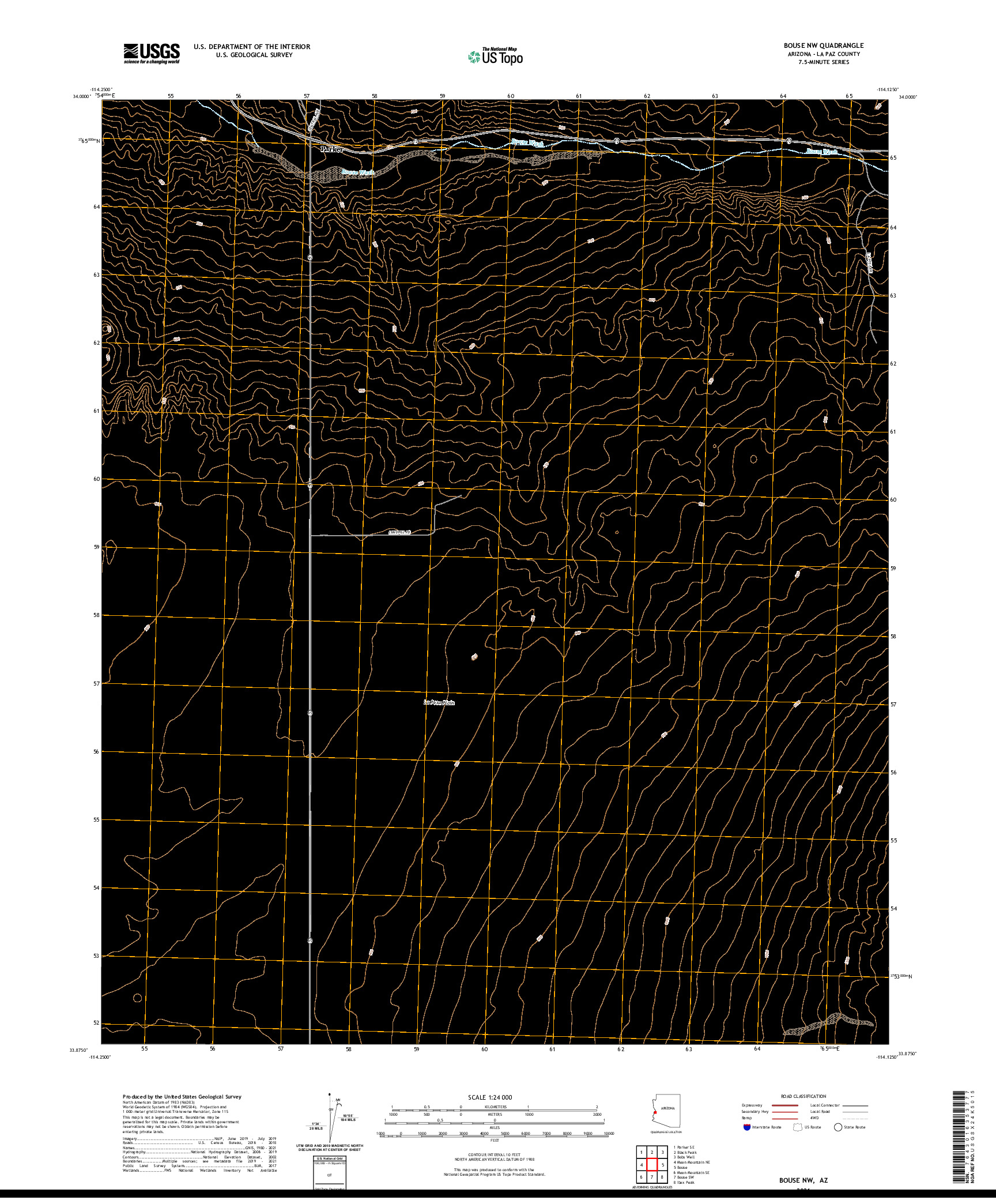 US TOPO 7.5-MINUTE MAP FOR BOUSE NW, AZ