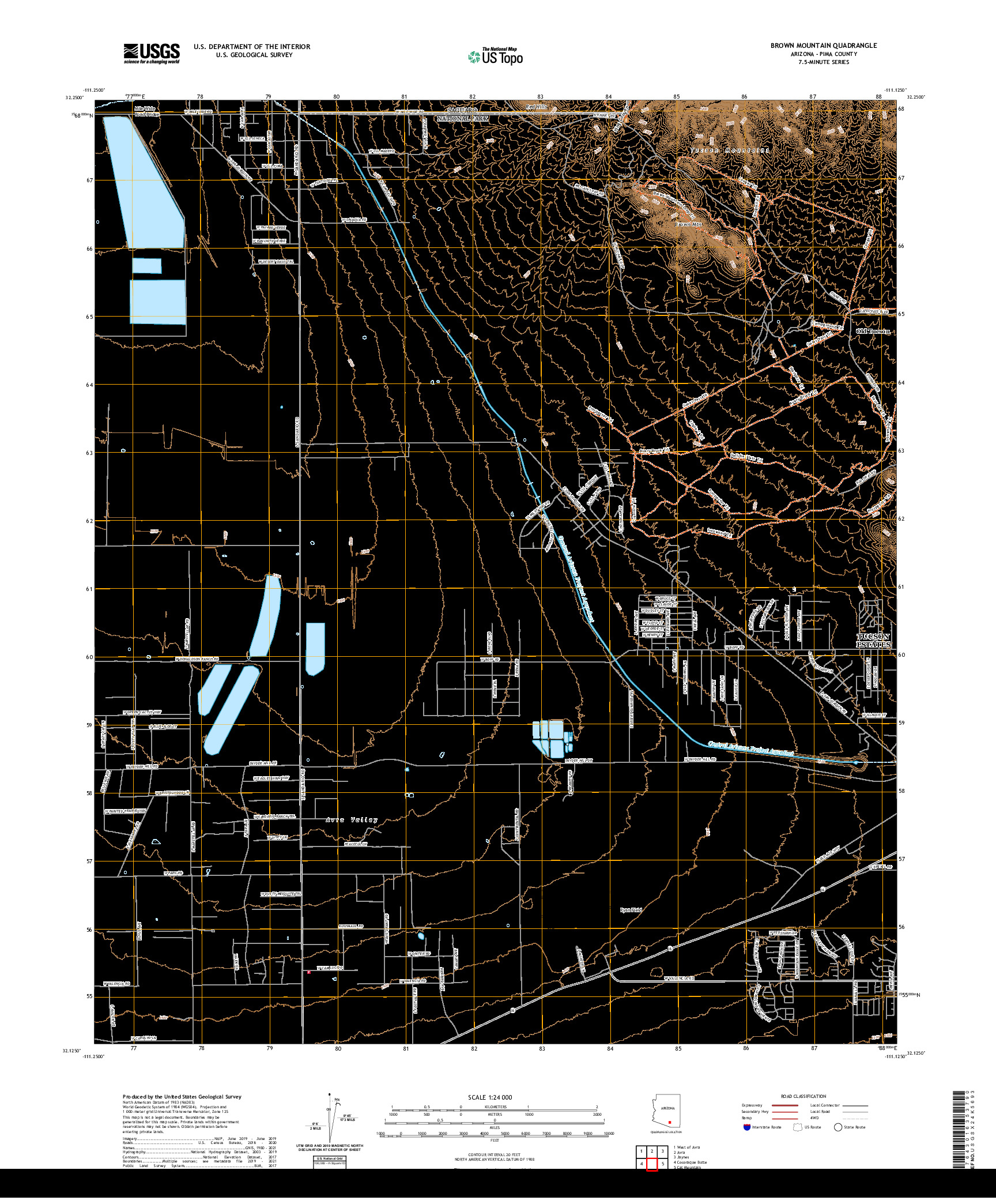 US TOPO 7.5-MINUTE MAP FOR BROWN MOUNTAIN, AZ