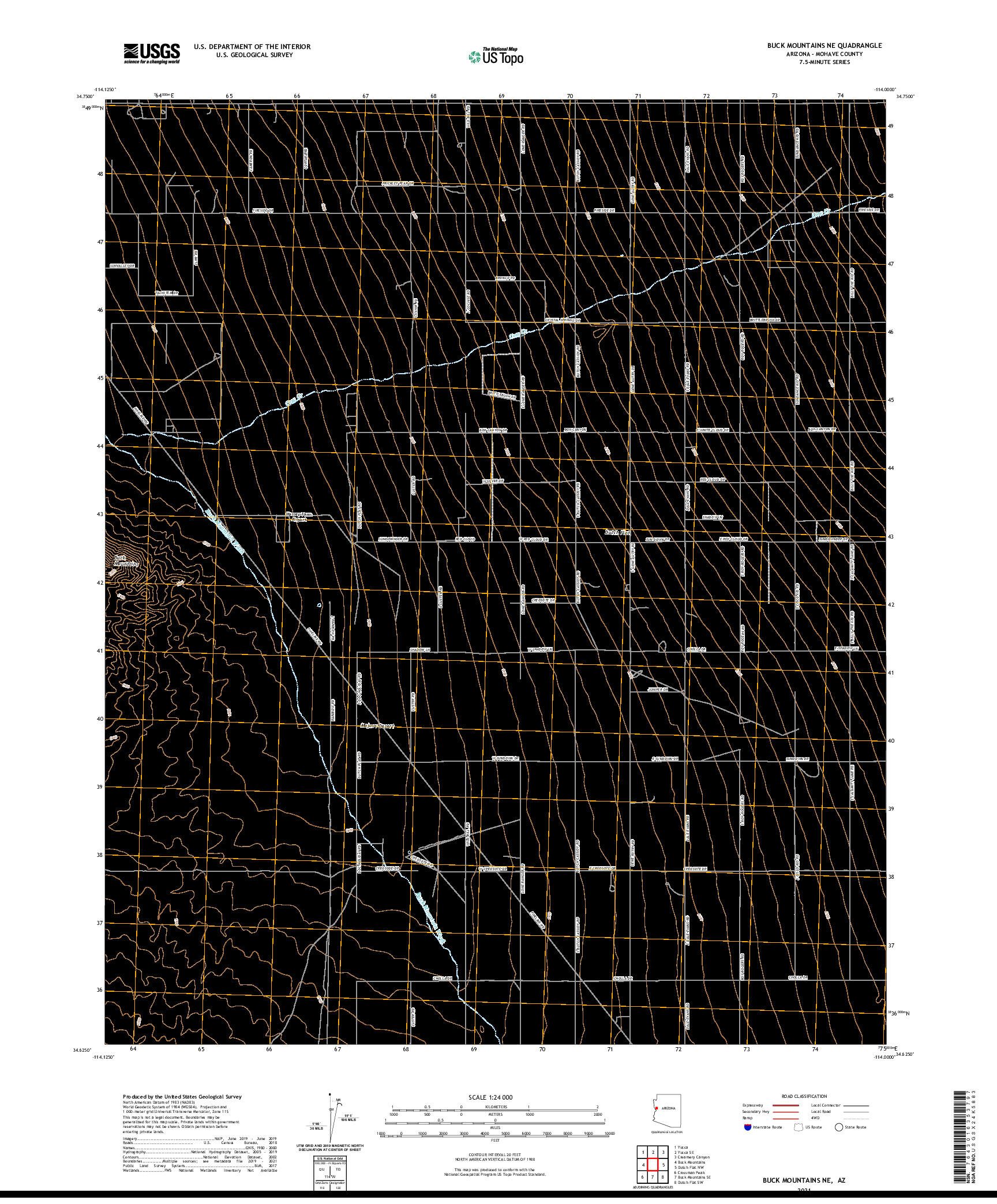 US TOPO 7.5-MINUTE MAP FOR BUCK MOUNTAINS NE, AZ