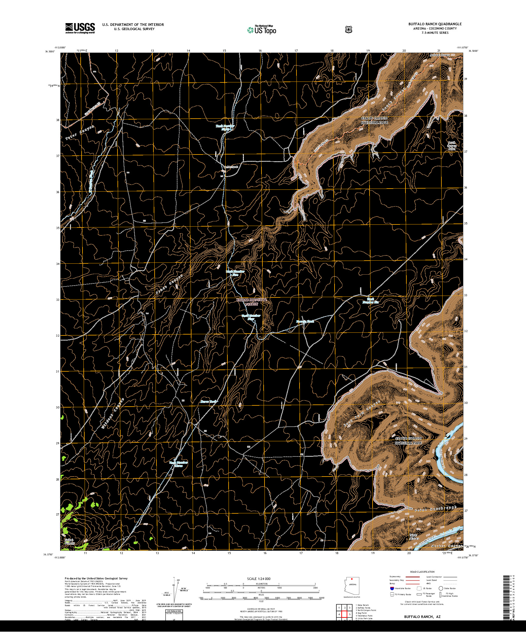 US TOPO 7.5-MINUTE MAP FOR BUFFALO RANCH, AZ