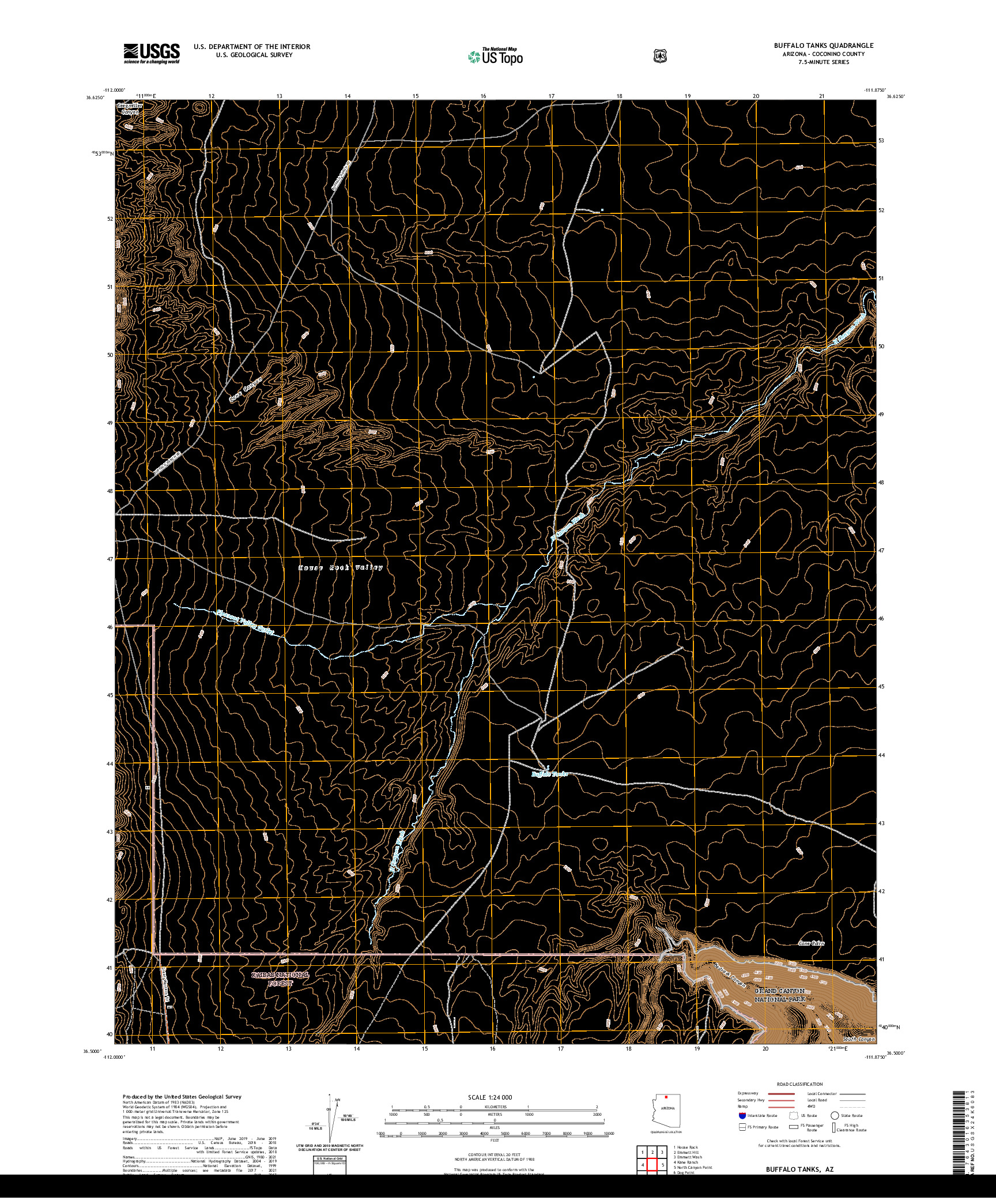 US TOPO 7.5-MINUTE MAP FOR BUFFALO TANKS, AZ